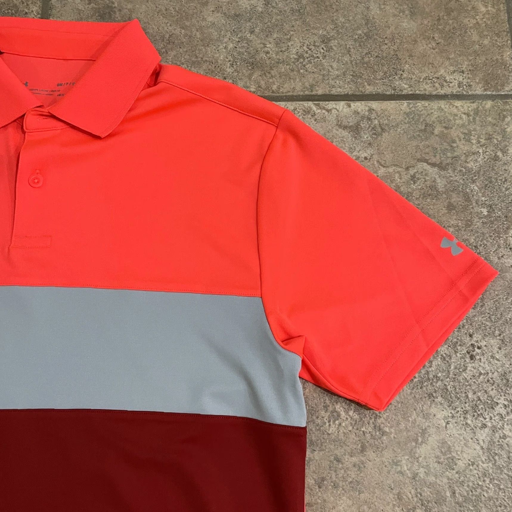 Under Armour VINTAGE Under Armour HeatGear Polo Shirt Men Small Orange Athletic Sports Size US S / EU 44-46 / 1 - 2 Thumbnail