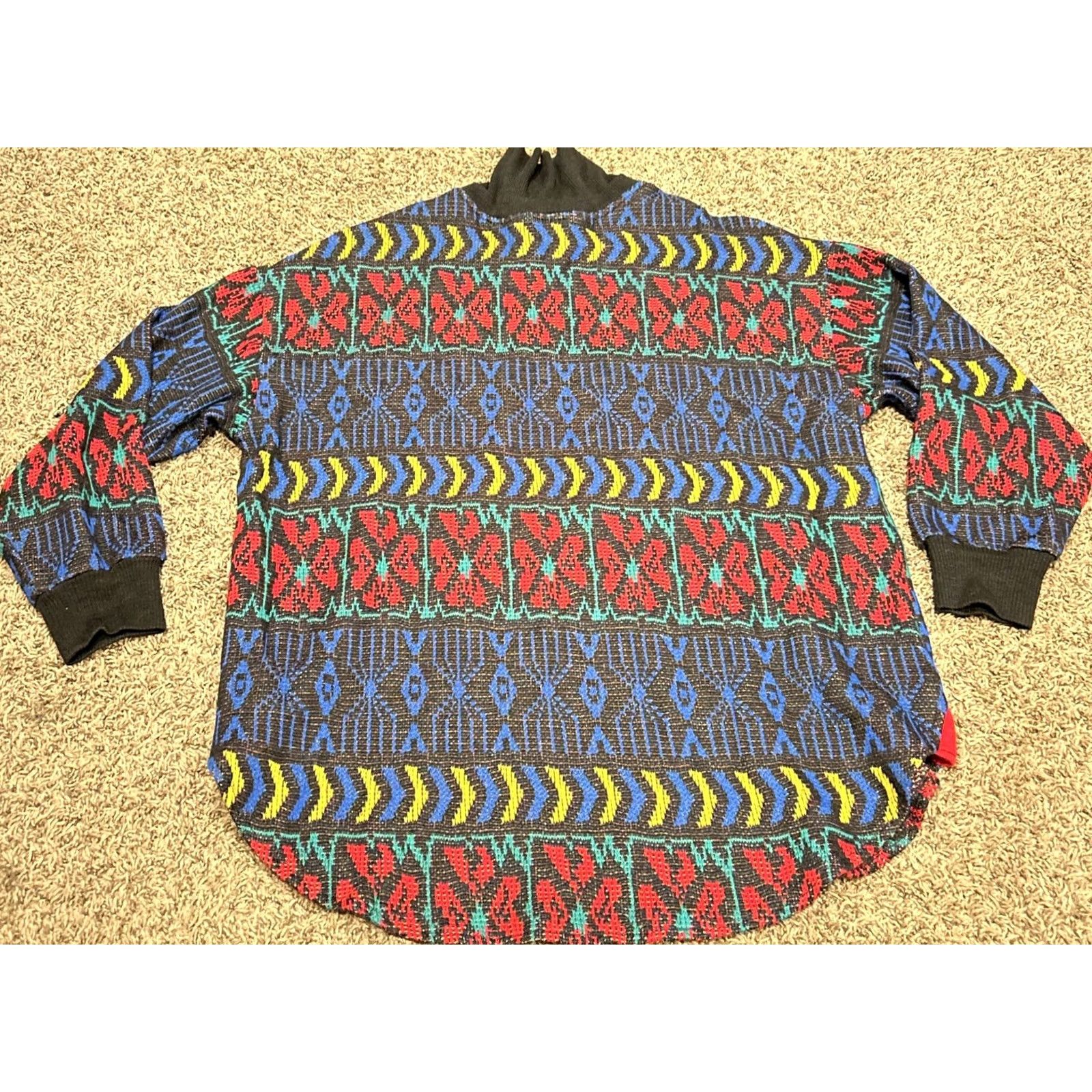 Vintage VINTAGE E-G-O Sweater Women’s 16W Black Blue Acrylic Blend Made USA Pullover B4 Vtg Size XXL / US 16-18 / IT 52-54 - 3 Thumbnail