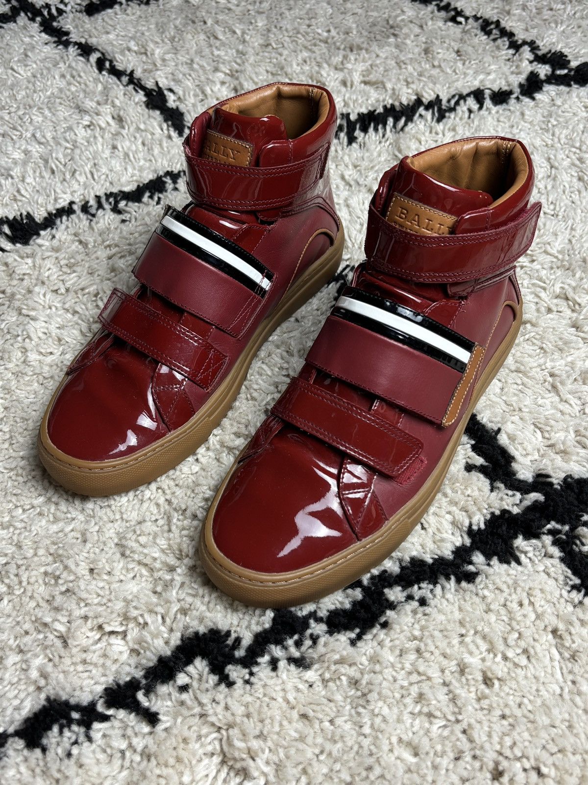 Bally Bally High Top Patent Leather Sneakers Maison Margiela Vibe Size US 8 / EU 41 - 2 Thumbnail
