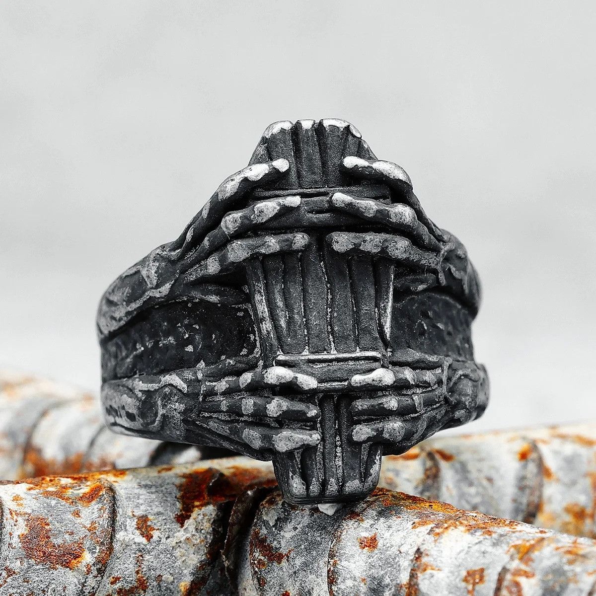 Jewelry Coffin Ghost Ring Streetwear Jewelry Fashion Gift Size ONE SIZE - 2 Thumbnail