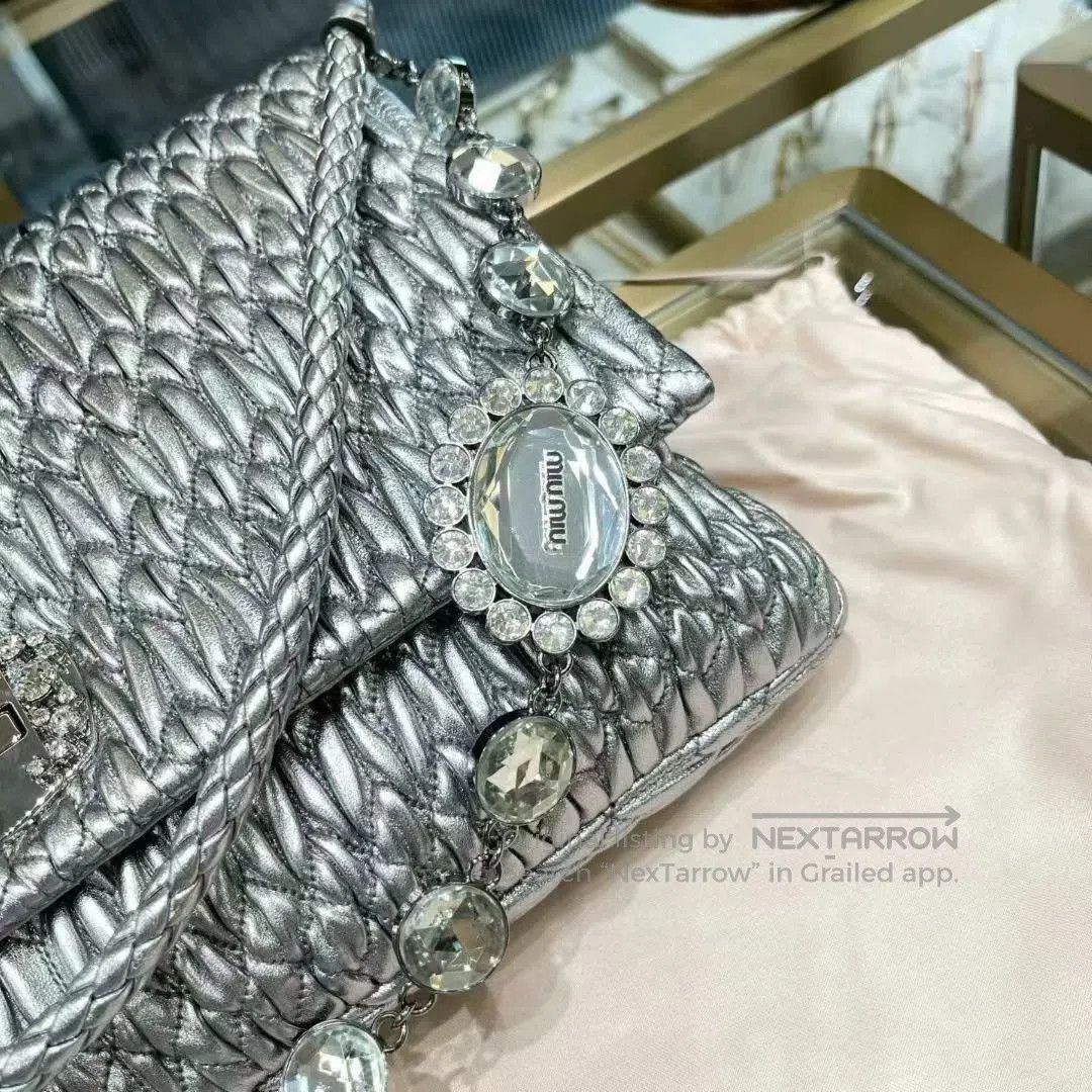 Miu Miu Miu Miu Crystal Embellished Silver Bag 99 New M821/ Size ONE SIZE - 3 Thumbnail