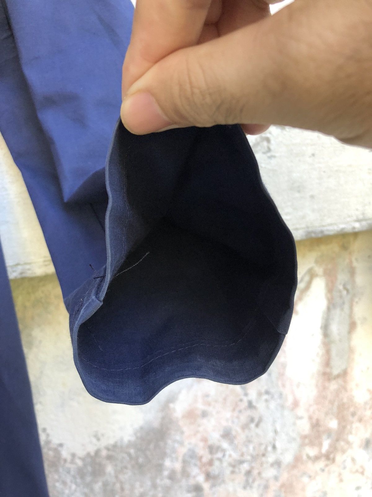 Handmade × Mackintosh Navy Blue Bonded Cotton Hooded Coat Size US S / EU 44-46 / 1 - 7 Thumbnail