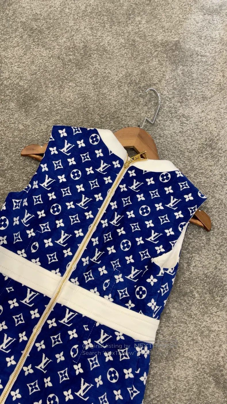 Louis Vuitton Louis Vuitton Klein Blue Full Logo Dress Size XXS / US 00 / IT 34 - 5 Thumbnail
