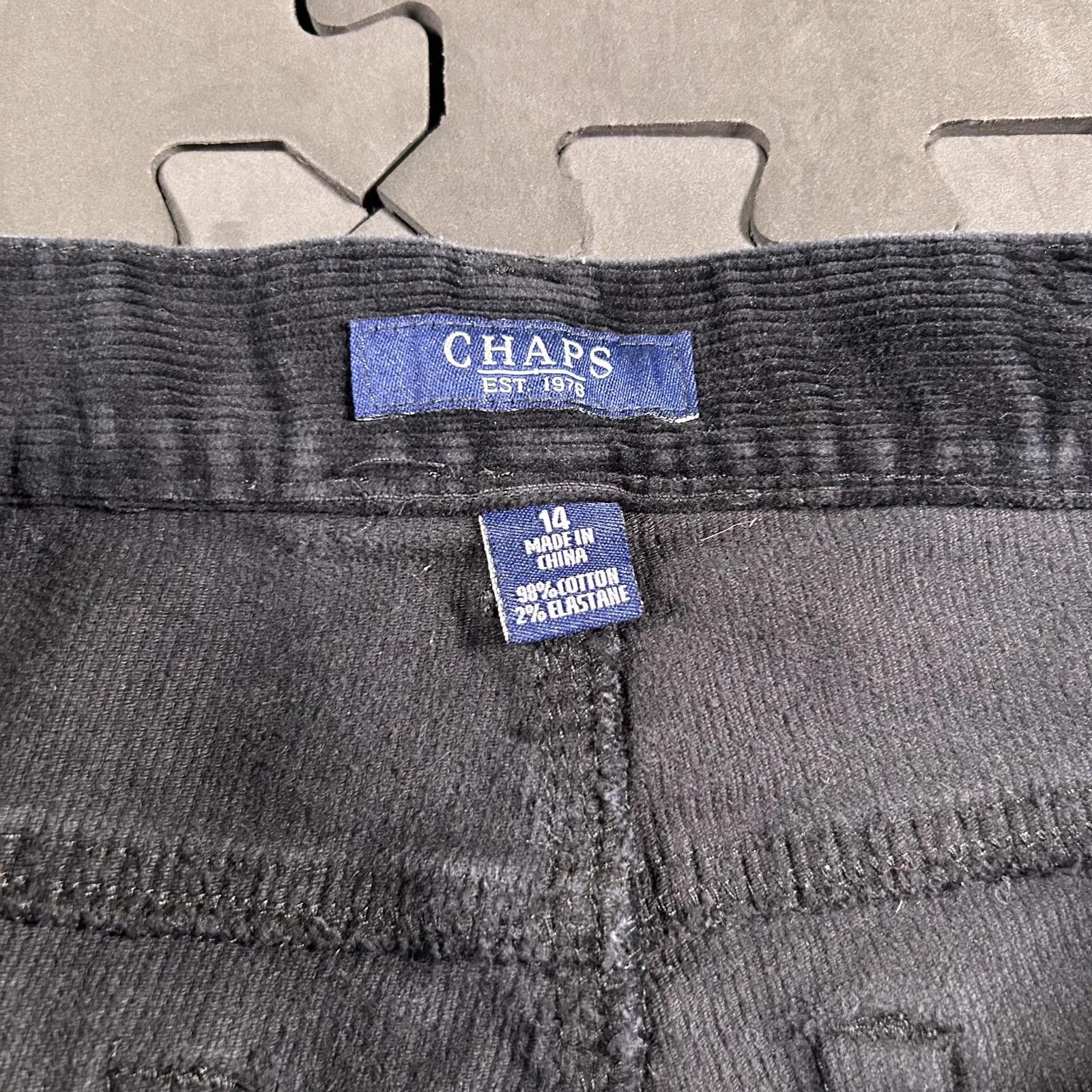 Chaps Chaps Women's Black Corduroy Pants size 14 (35x30) Size 36" / US 14 / IT 50 - 2 Thumbnail