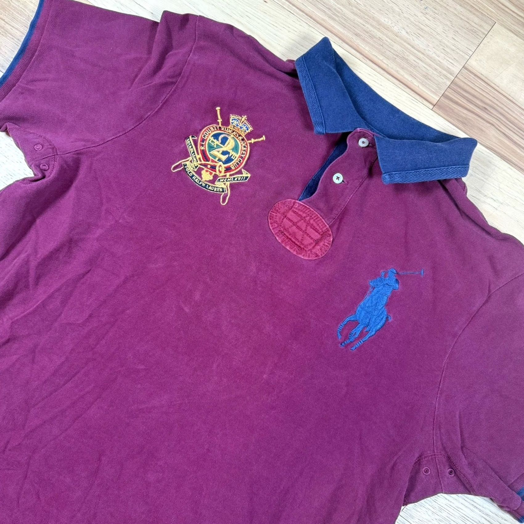 Ralph Lauren VINTAGE Polo Ralph Lauren Shirt Rugby Mens XXL Country Riders Jockey Crest #2 Red 2XL Mens Polo Rugby Country Crest Shirt Size US XXL / EU 58 / 5 - 2 Thumbnail