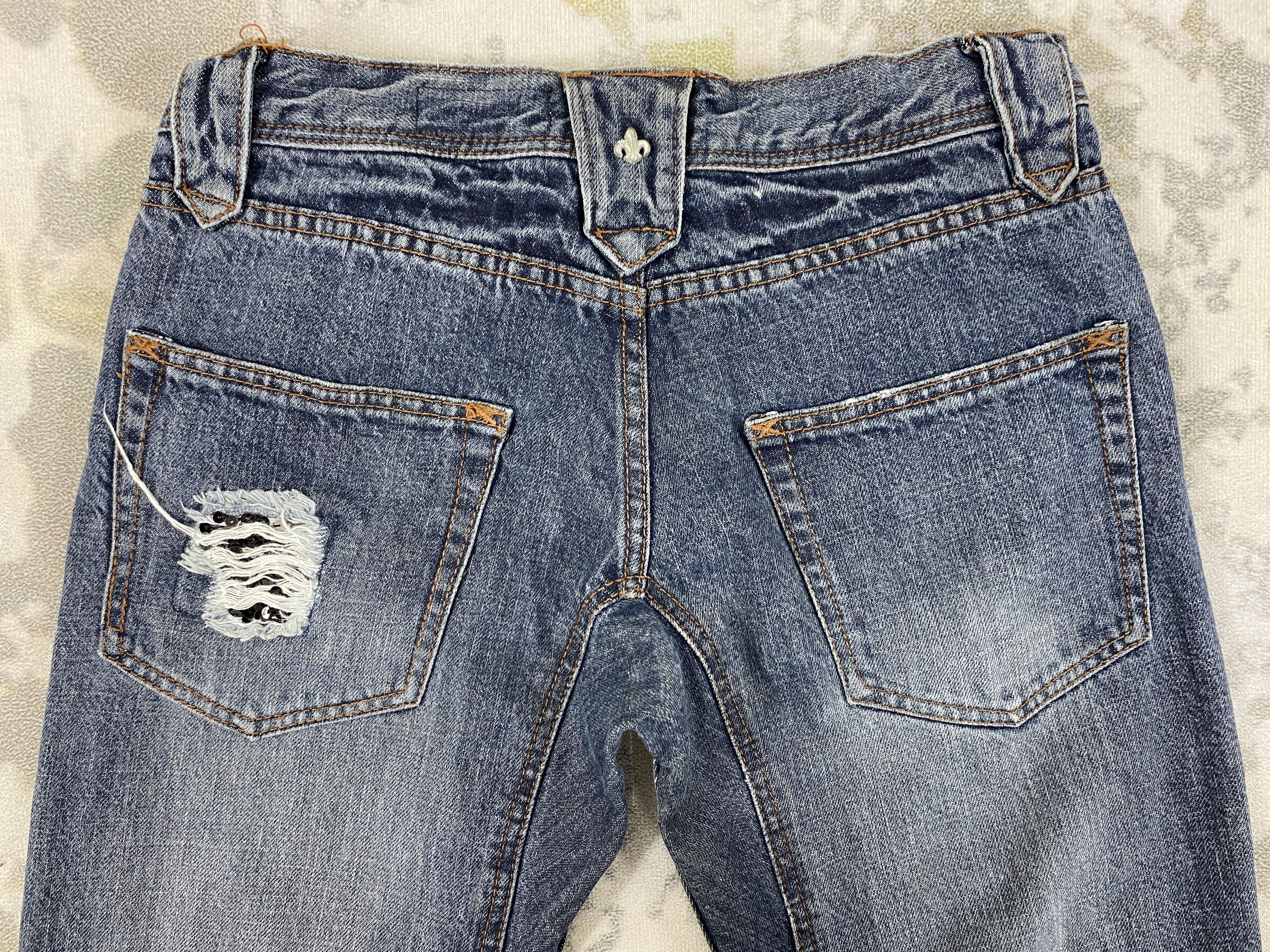 If Six Was Nine Vintage Childeric i Flare Jeans 29x30.5 Denim - JN3735 Size US 29 - 4 Thumbnail