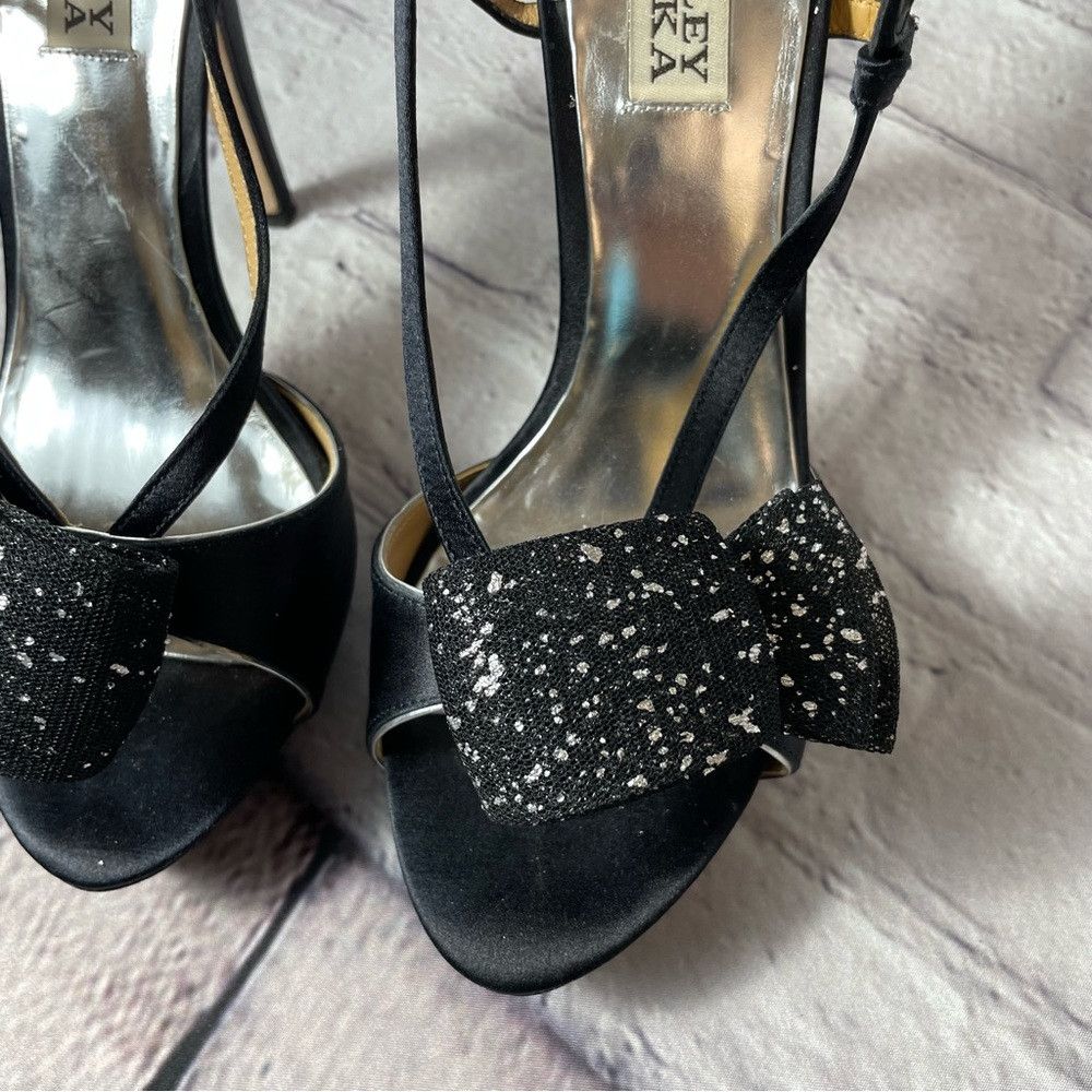 Badgley Mischka Badgley Mischka Xavier Slingback High Heel Black Silver San Size US 8 / IT 38 - 9 Thumbnail