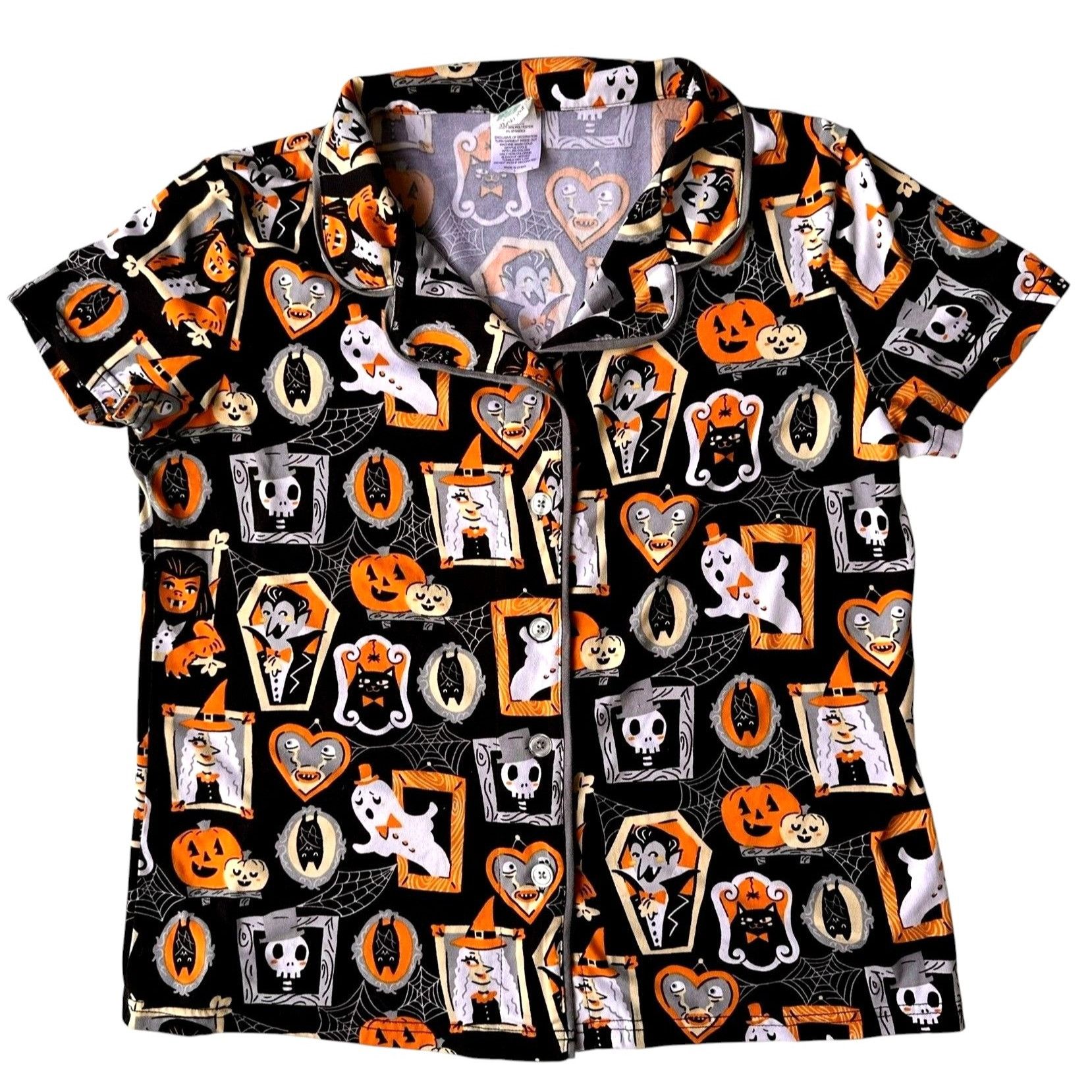 Other Munki Munki Halloween Pajama Top Large Short Sleeves Button Size L / US 10 / IT 46 - 1 Thumbnail