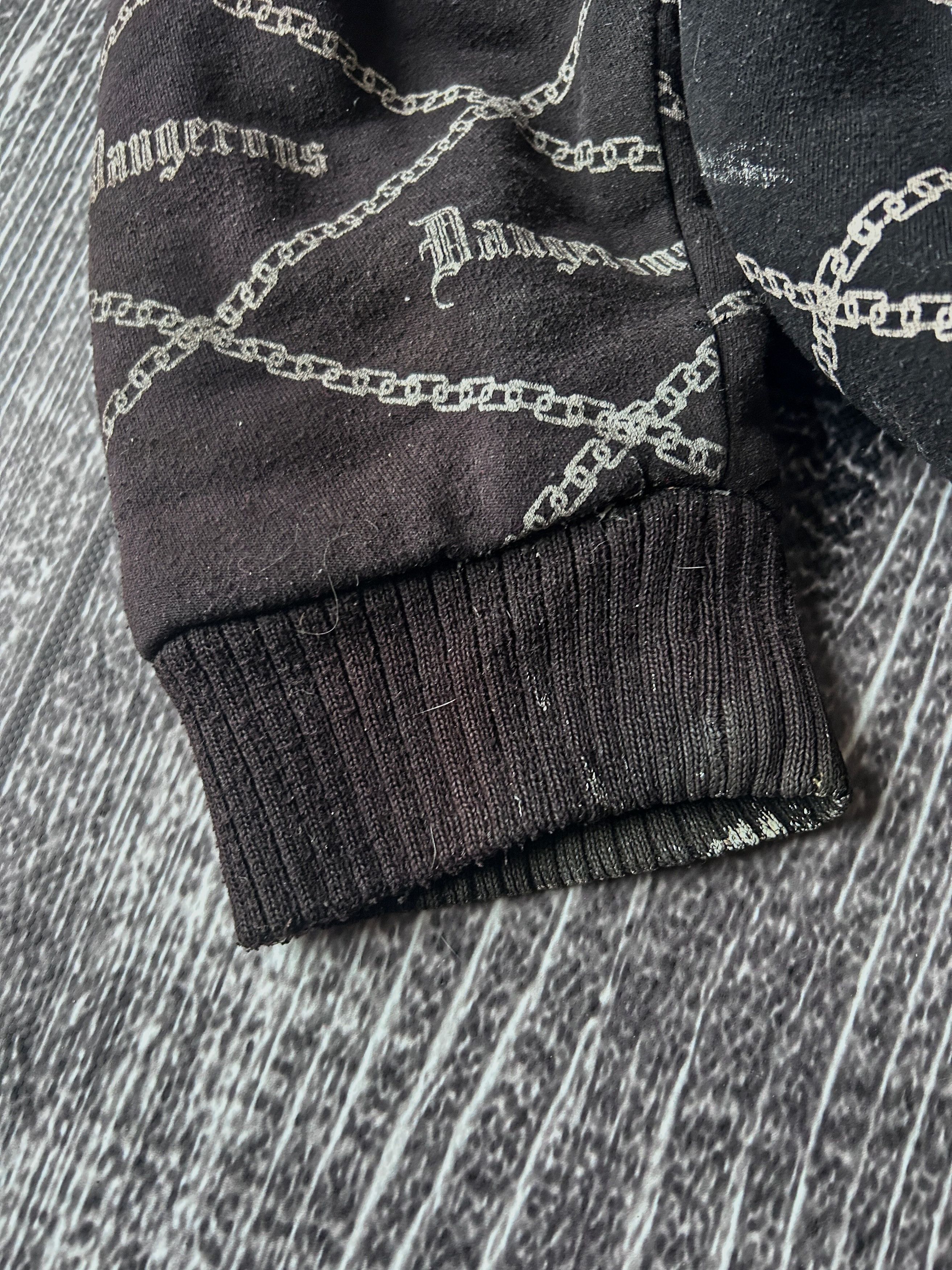 Vintage Dangerous Black All Over Print Sherpa Lined Zip Hoodie Size US M / EU 48-50 / 2 - 11 Thumbnail