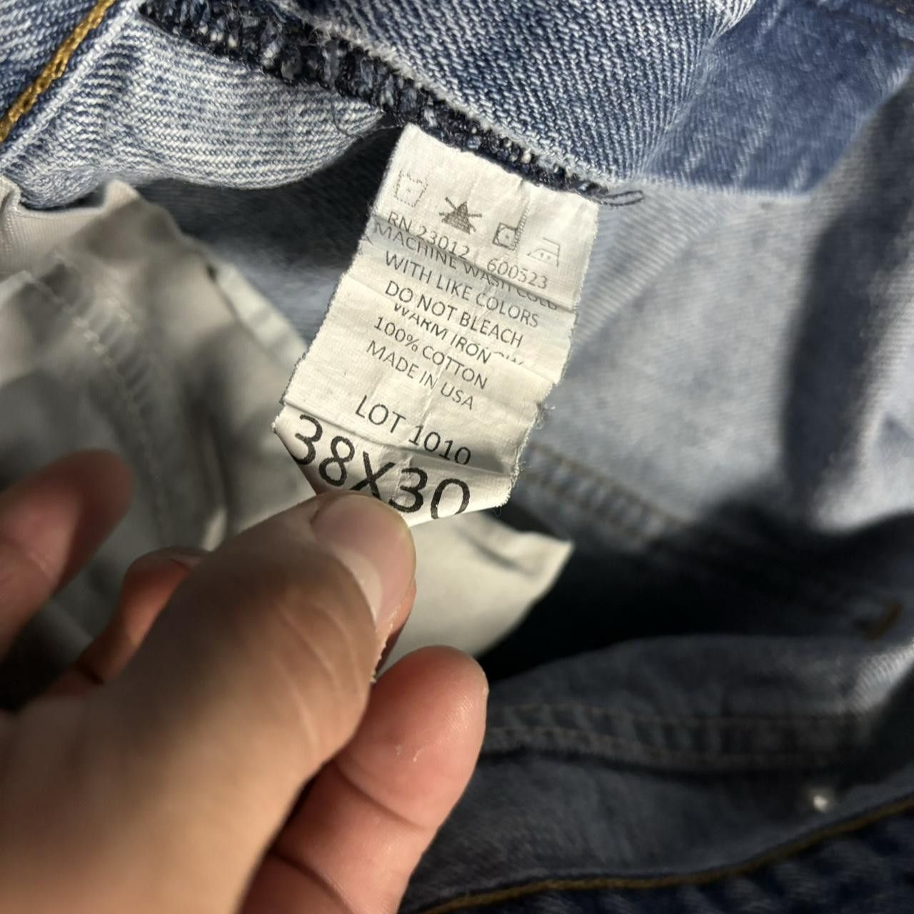 Japanese Brand × Vintage Crazy Vintage Y2K/2000s Baggy Light Wash Distressed Skater Carpenter Denim Jeans! Size US 38 / EU 54 - 8 Thumbnail