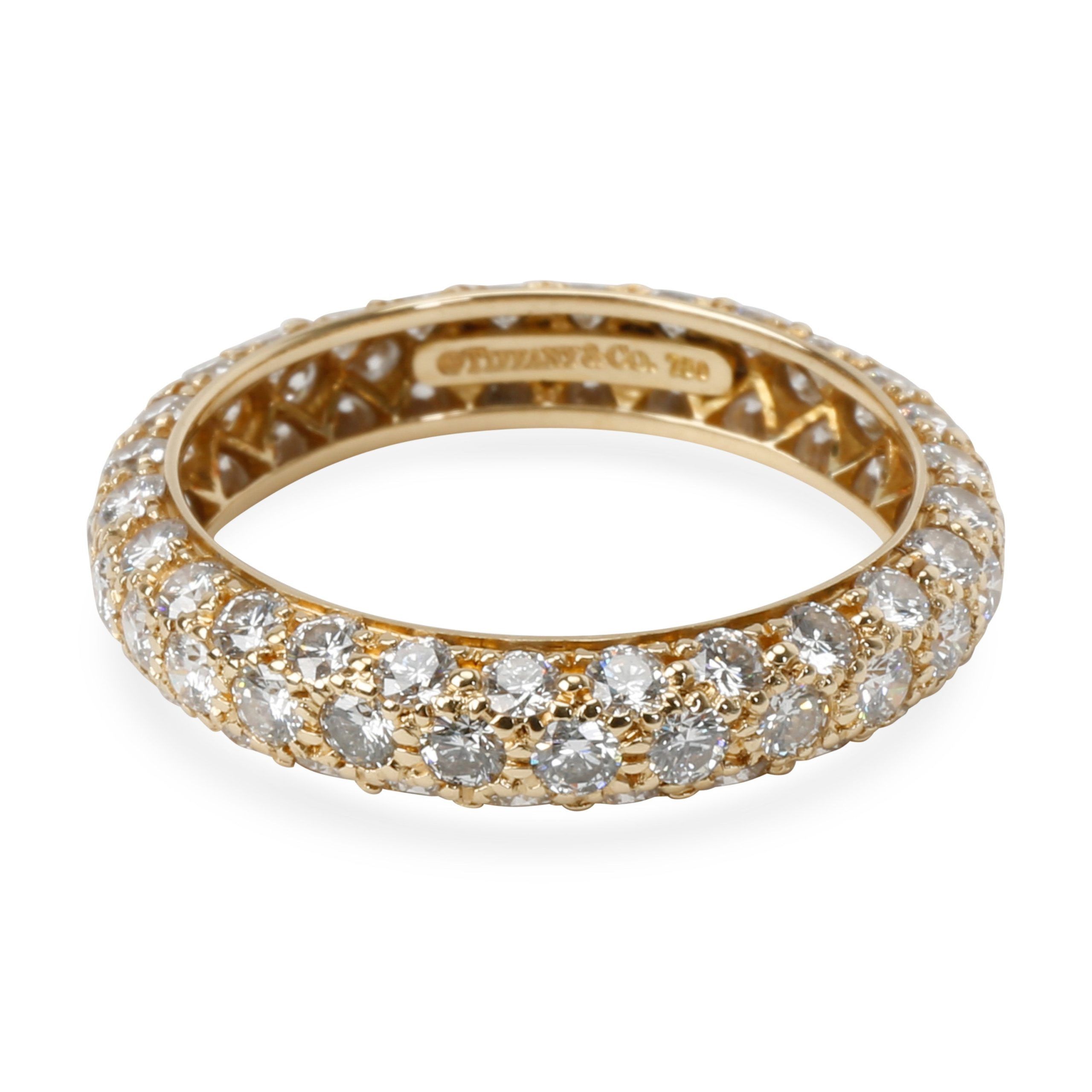 image of Tiffany Co Tiffany & Co. Pave Diamond Eternity Band In 18K Yellow Gold 1.8 Ctw, Women's