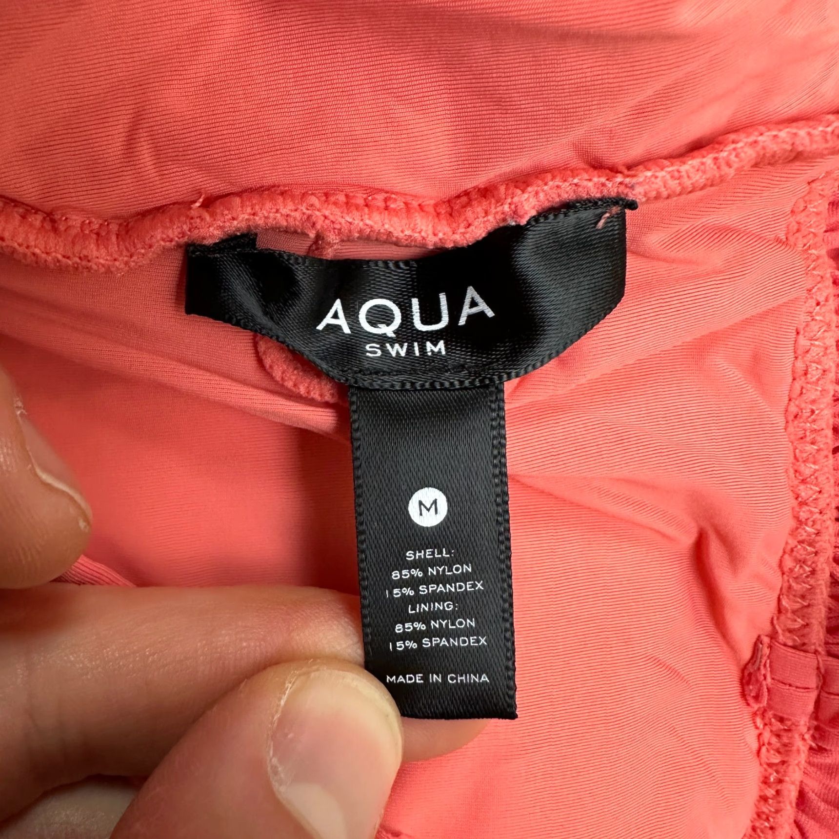 AQUA Aqua Bandeau Swim Top Womens Medium Orange Padded Spaghetti Strap Beach Size M / US 6-8 / IT 42-44 - 3 Thumbnail