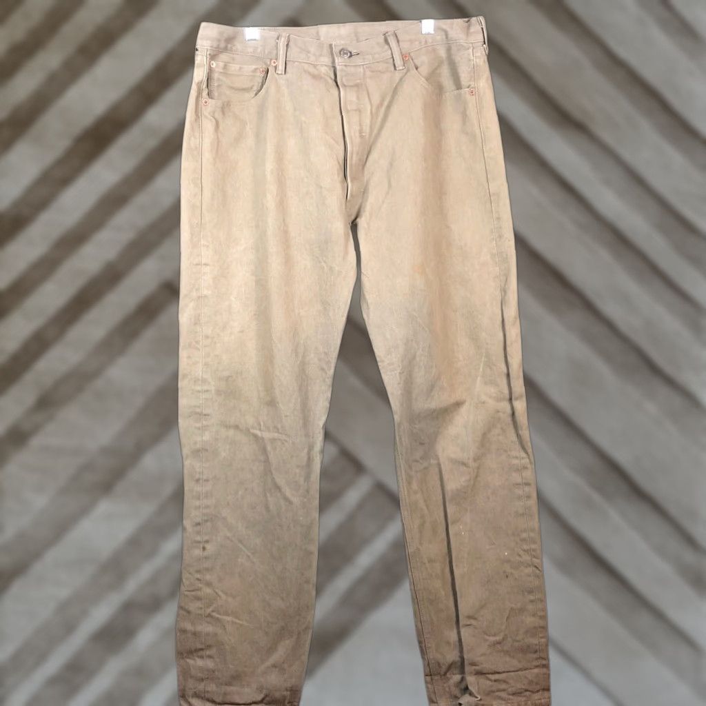 Levi's Levis 501 Jeans Green Straight Regular 38x34 100% Cotton Denim Vintage Mens Pants Size US 38 / EU 54 - 1 Thumbnail