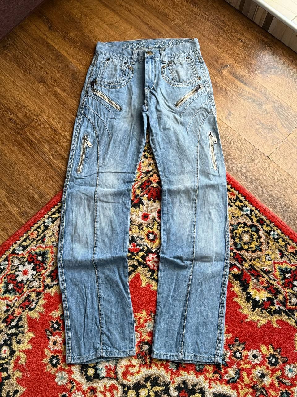 Japanese Brand Vintage 00's Streetwear Flared Bootcut Baggy Washed Jeans Size US 30 / EU 46 - 1 Thumbnail