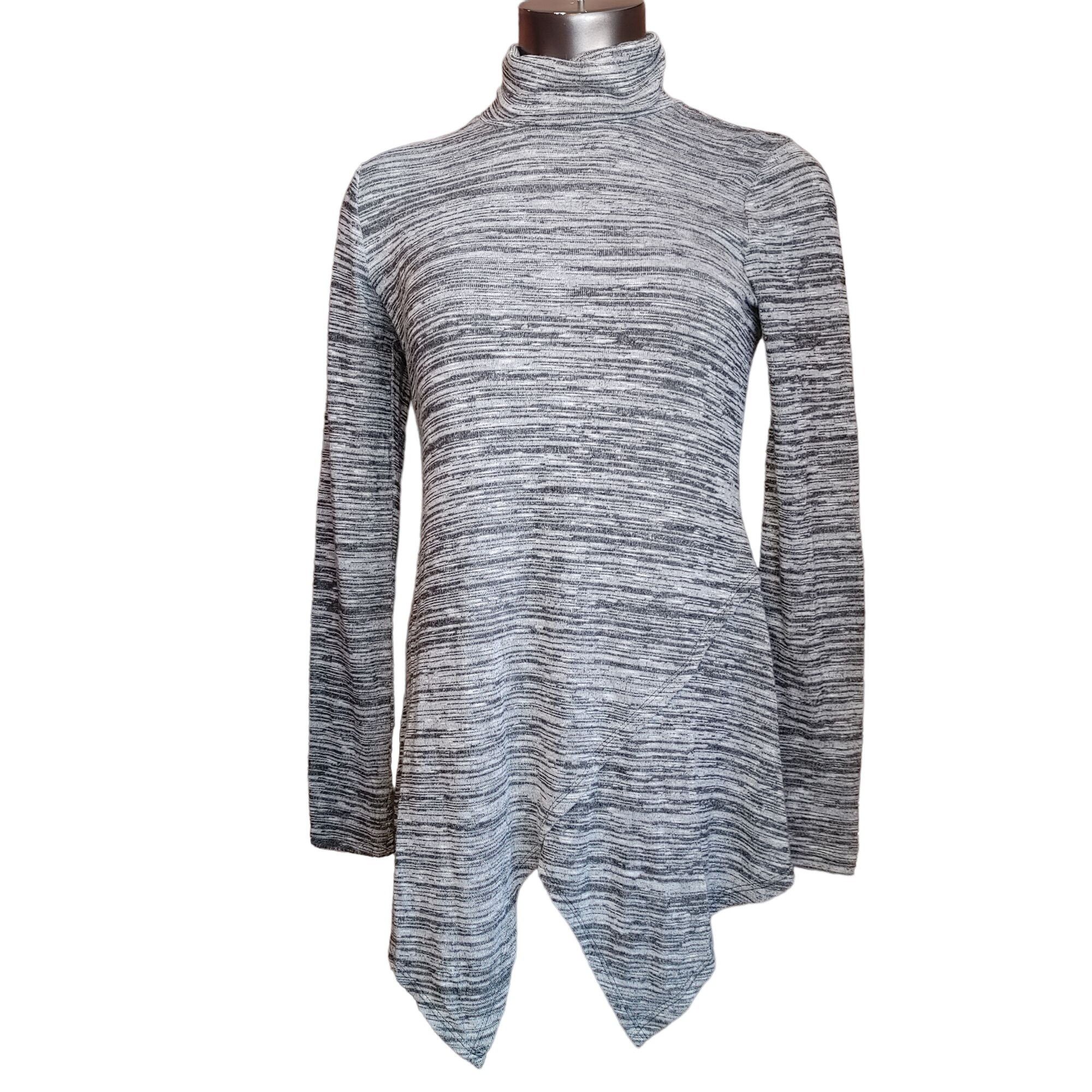 Other SPENSE Womens S Black White Marled Turtle Neck Asymmetrical Size S / US 4 / IT 40 - 1 Thumbnail