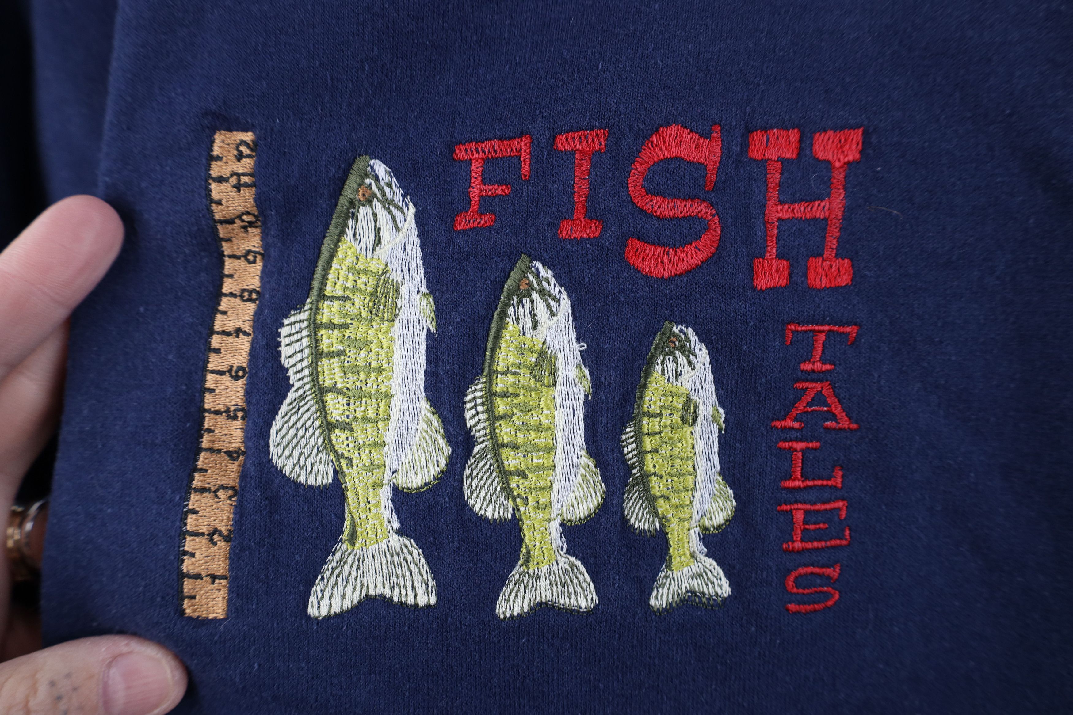 Vintage Vintage 90s Streetwear Fish Tales Crewneck Sweatshirt Size US XXL / EU 58 / 5 - 4 Thumbnail