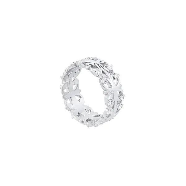 Jewelry Silver Gothic Floral Cross Ring, Men's Statement Ring Size ONE SIZE - 5 Thumbnail