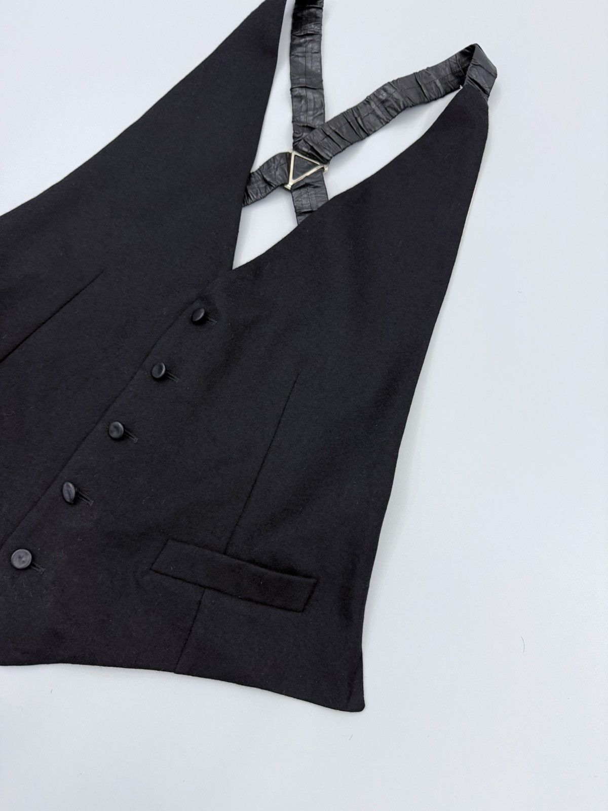 Yves Saint Laurent Yves Saint Laurent YSL Wool Leather Backless Vest Size XL / US 12-14 / IT 48-50 - 3 Thumbnail