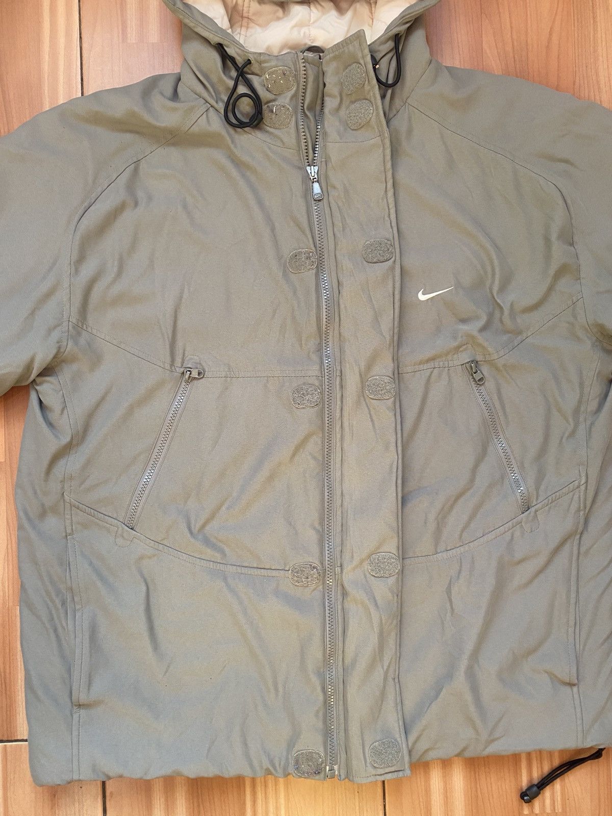 Nike Early 00's NIKE Classic Grey Mini Logo Puffer Jacket Size US L / EU 52-54 / 3 - 4 Thumbnail