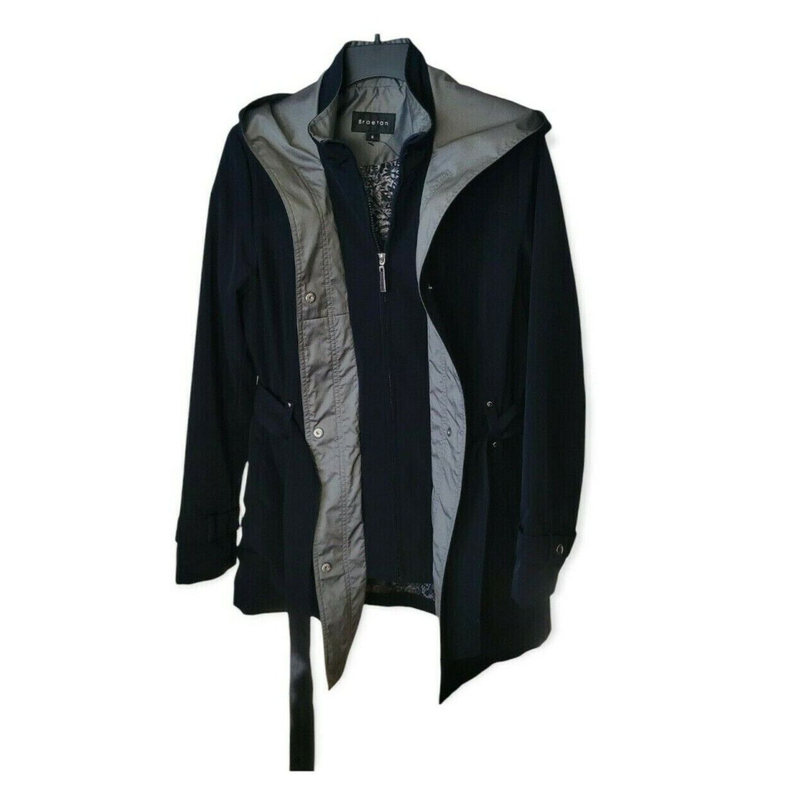 Other Braetan Navy Blue Trench Women Hooded coat Size S Fits M Size S / US 4 / IT 40 - 4 Thumbnail