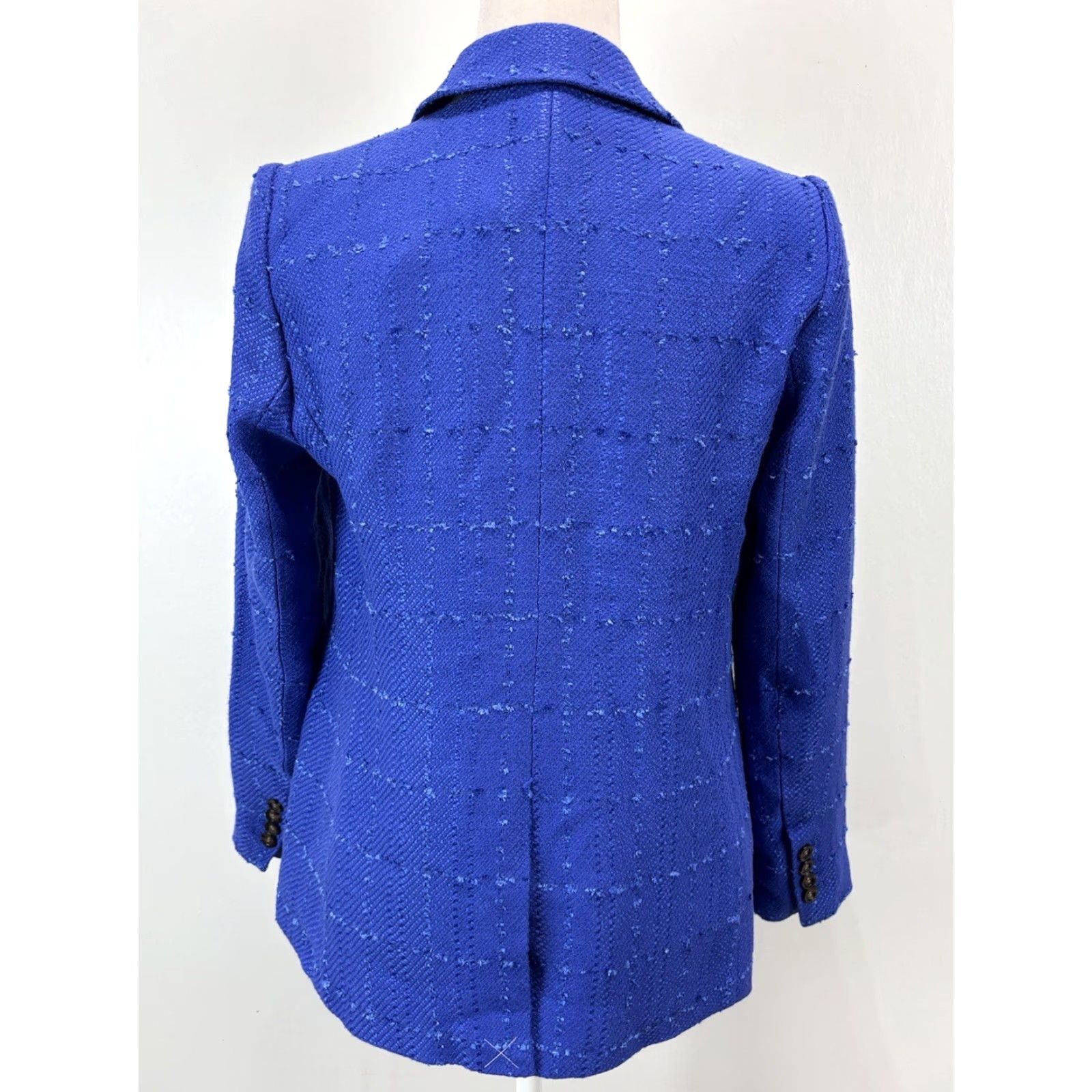 Ann Taylor VINTAGE Ann Taylor Blazer Jacket Women Petite Size 8P Long Sleeve Blue Tweed Business Fall Winter Spring Size M / US 6-8 / IT 42-44 - 3 Thumbnail