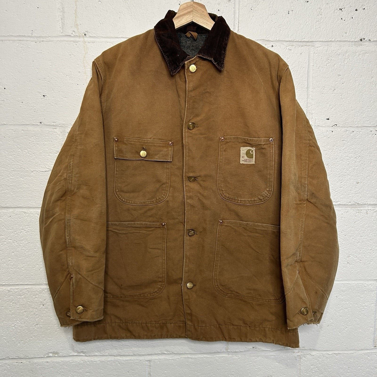 Carhartt Vintage 1960s Carhartt Blanket-Lined Chore Coat “Tan” Big C Size US L / EU 52-54 / 3 - 1 Thumbnail