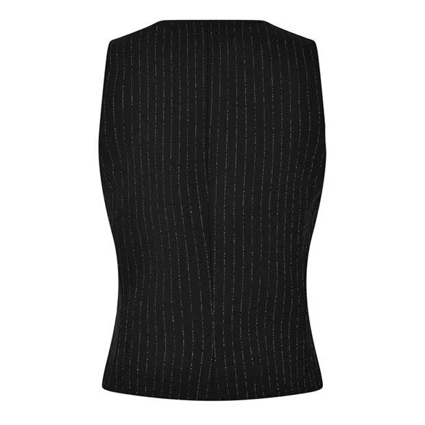 Balmain o1g2r1mq0924 Stripe Vest in Noir Size S / US 4 / IT 40 - 2 Thumbnail