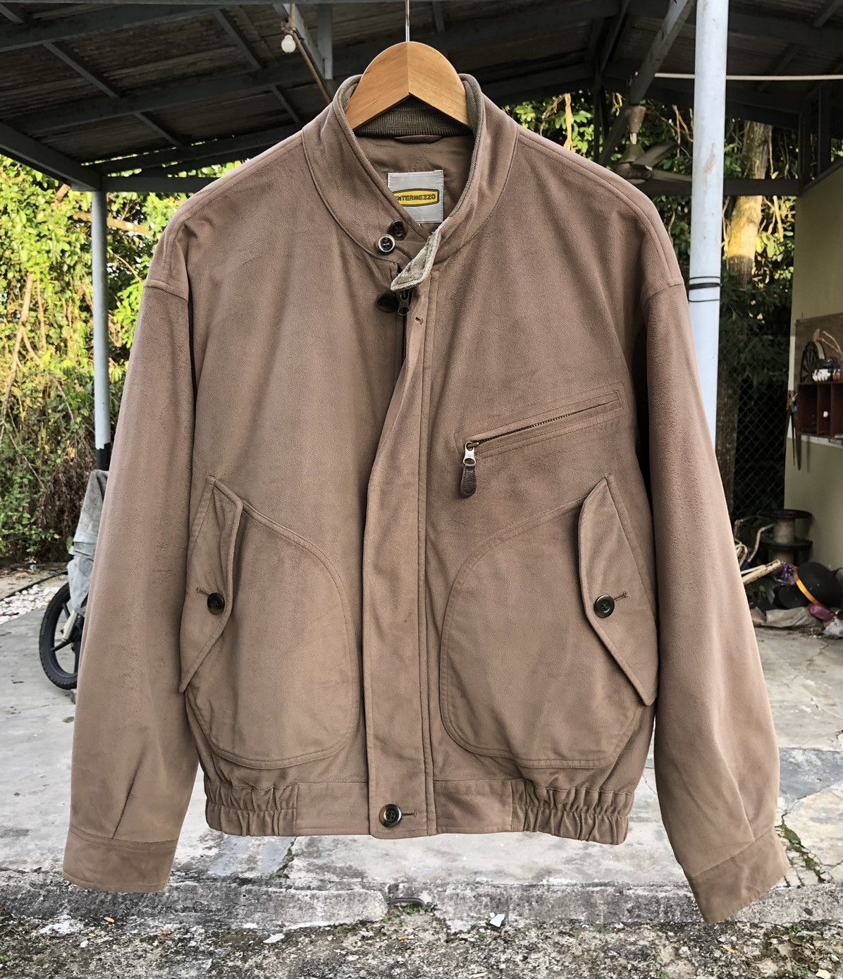 Japanese Brand Vintage Intermezzo Suede Bomber Jacket Size US M / EU 48-50 / 2 - 8 Thumbnail