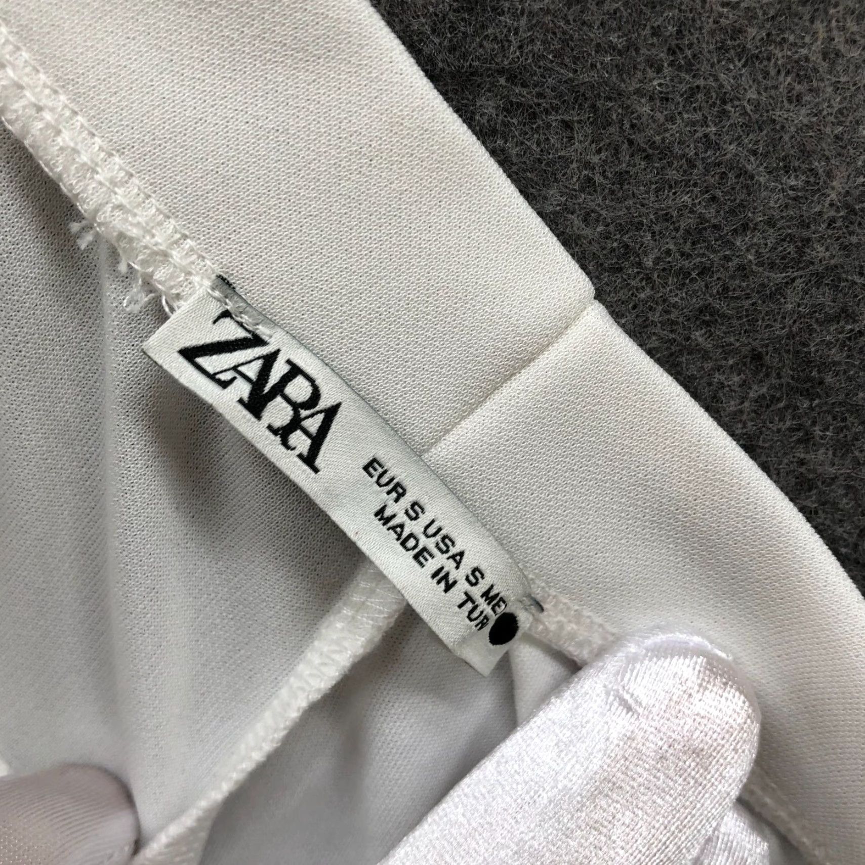 Zara Zara High Waisted Drape Front Pants Womens S White Wide Leg Pull On Stretchy Size 28" / US 6 / IT 42 - 8 Thumbnail