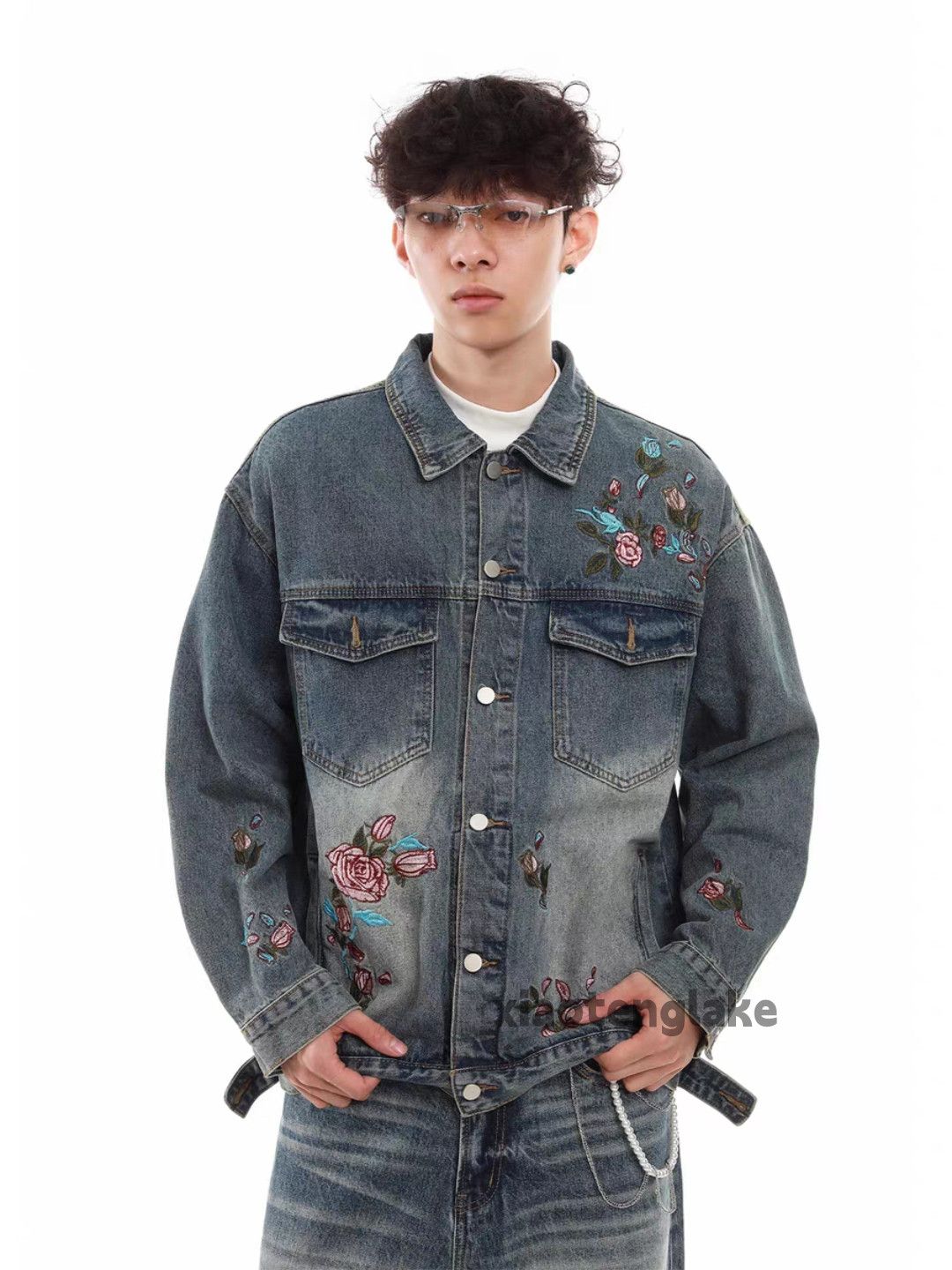 Vintage Utility washed faded punk grunge work pattern jacket Size US M / EU 48-50 / 2 - 3 Thumbnail
