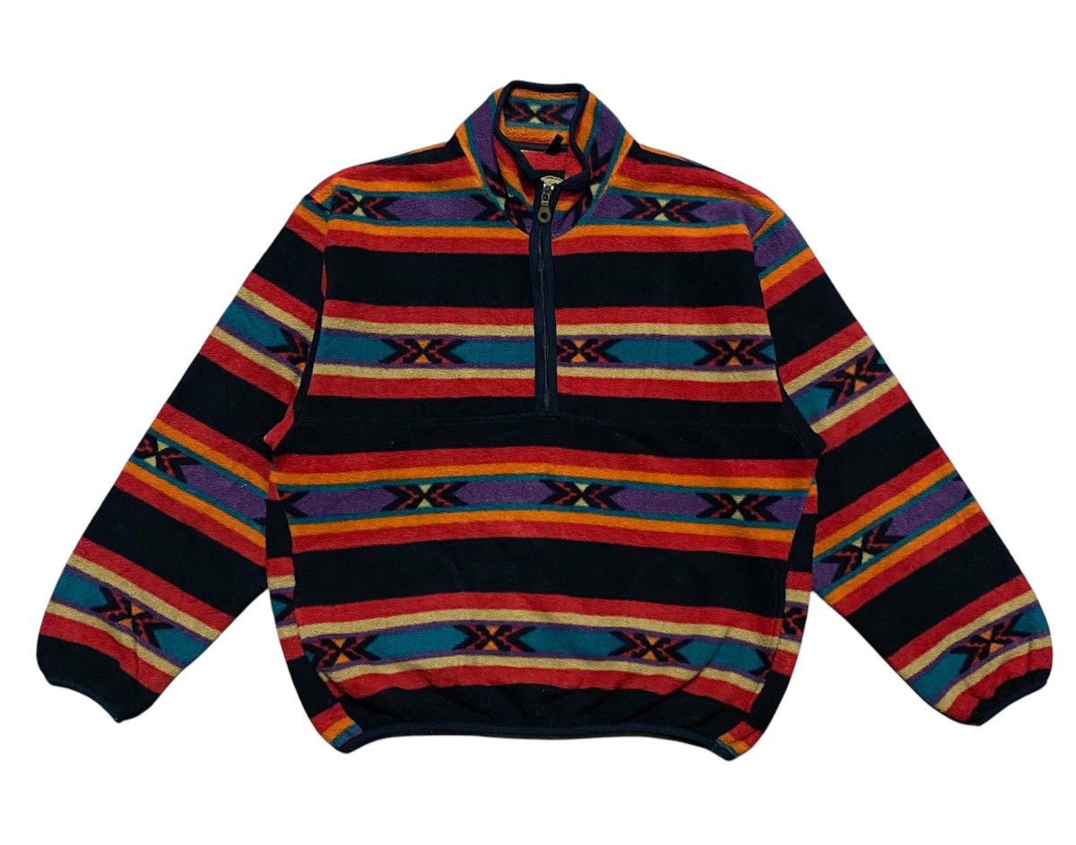 Woolrich Woolen Mills Rare‼️🔥Vintage Fleece Woolrich Half Zipper Nice Stripe Colour Size US L / EU 52-54 / 3 - 1 Thumbnail