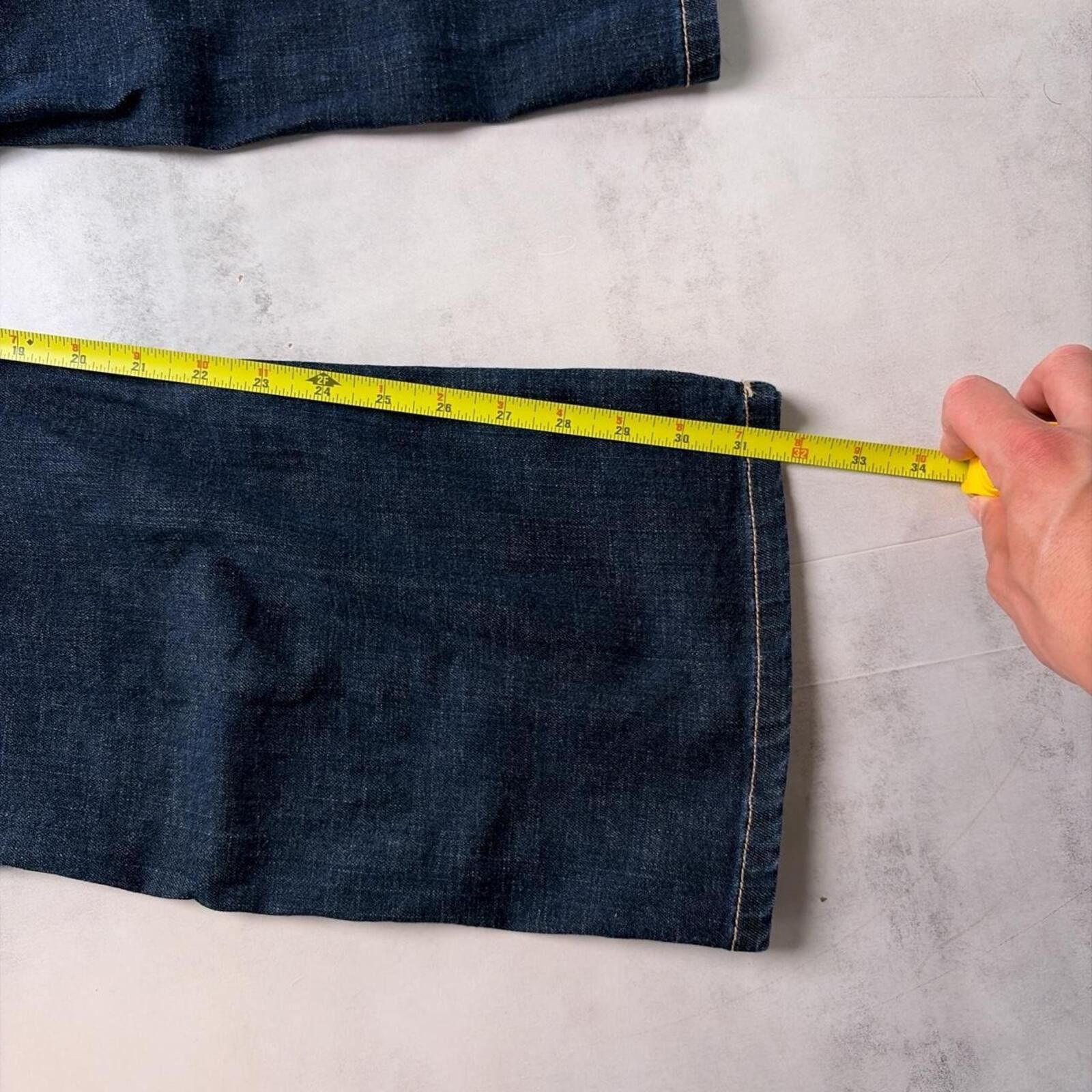 Other Y2K Dark Wash G Unit Grunge Flared Denim Jeans Size 34" / US 12 / IT 48 - 7 Thumbnail