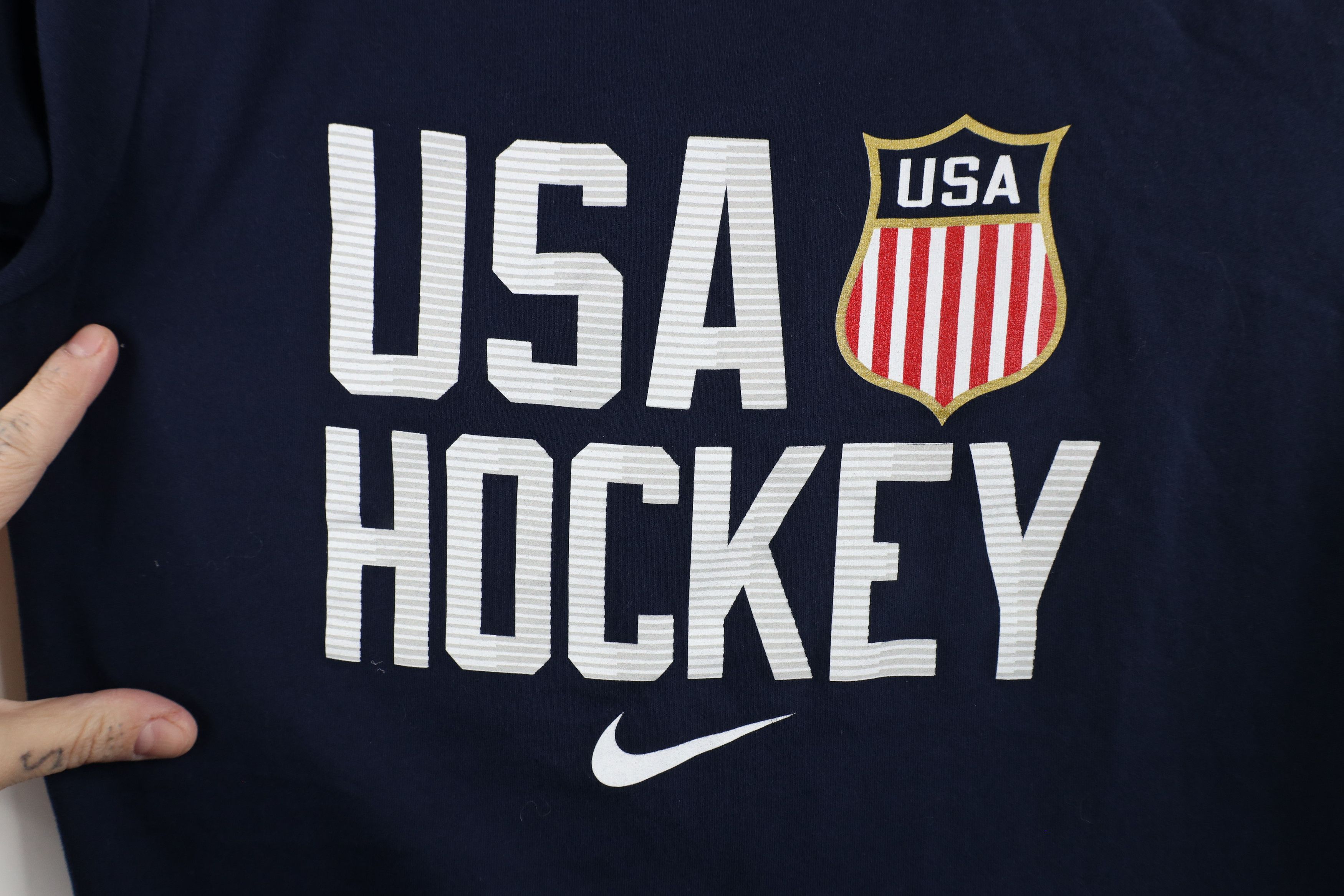 Nike × Vintage Nike Dri-Fit Spell Out USA Hockey Short Sleeve T-Shirt Size M / US 6-8 / IT 42-44 - 7 Thumbnail
