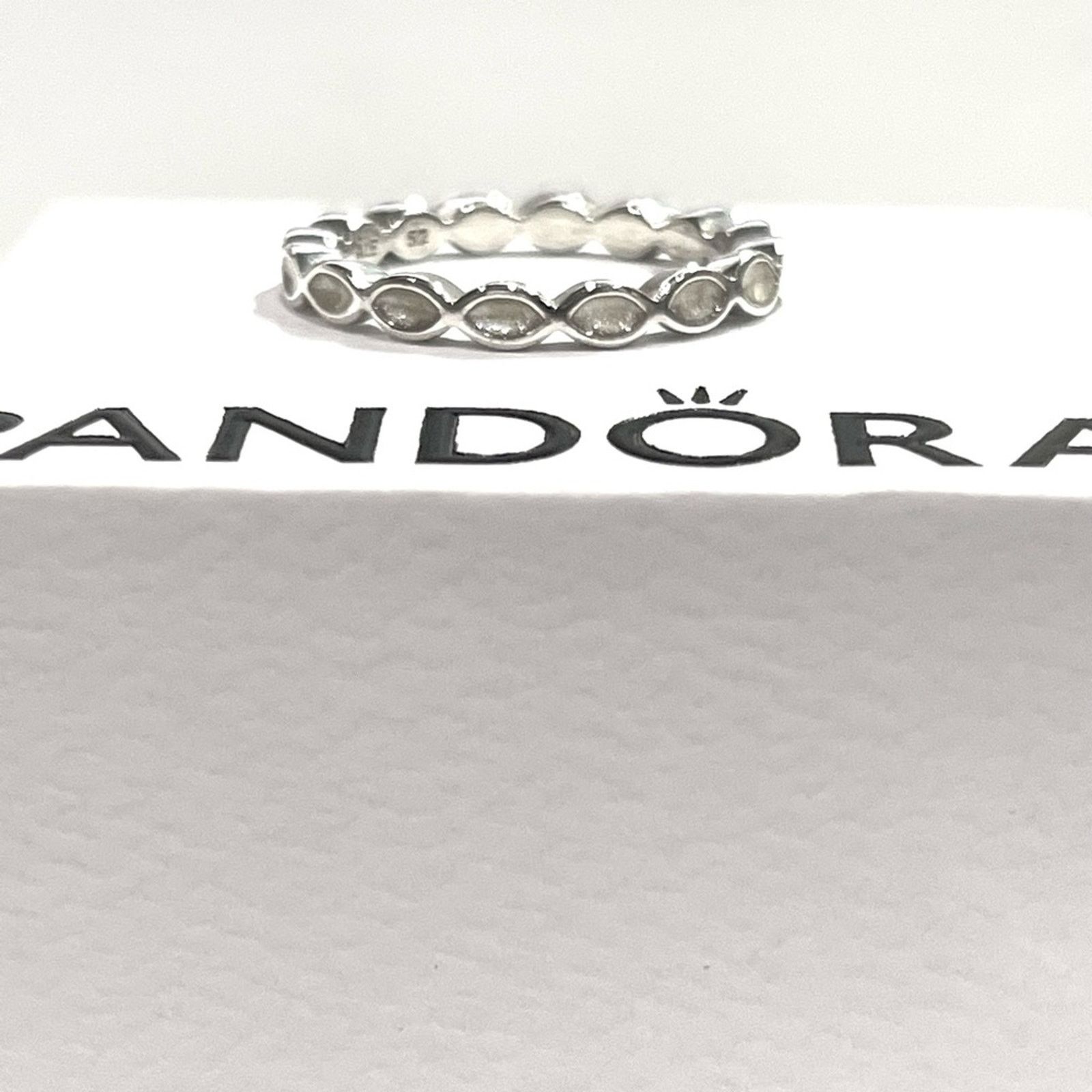 pandora PANDORA Faith Stackable Ring with White Enamel - 190884EN23 Size ONE SIZE - 4 Thumbnail