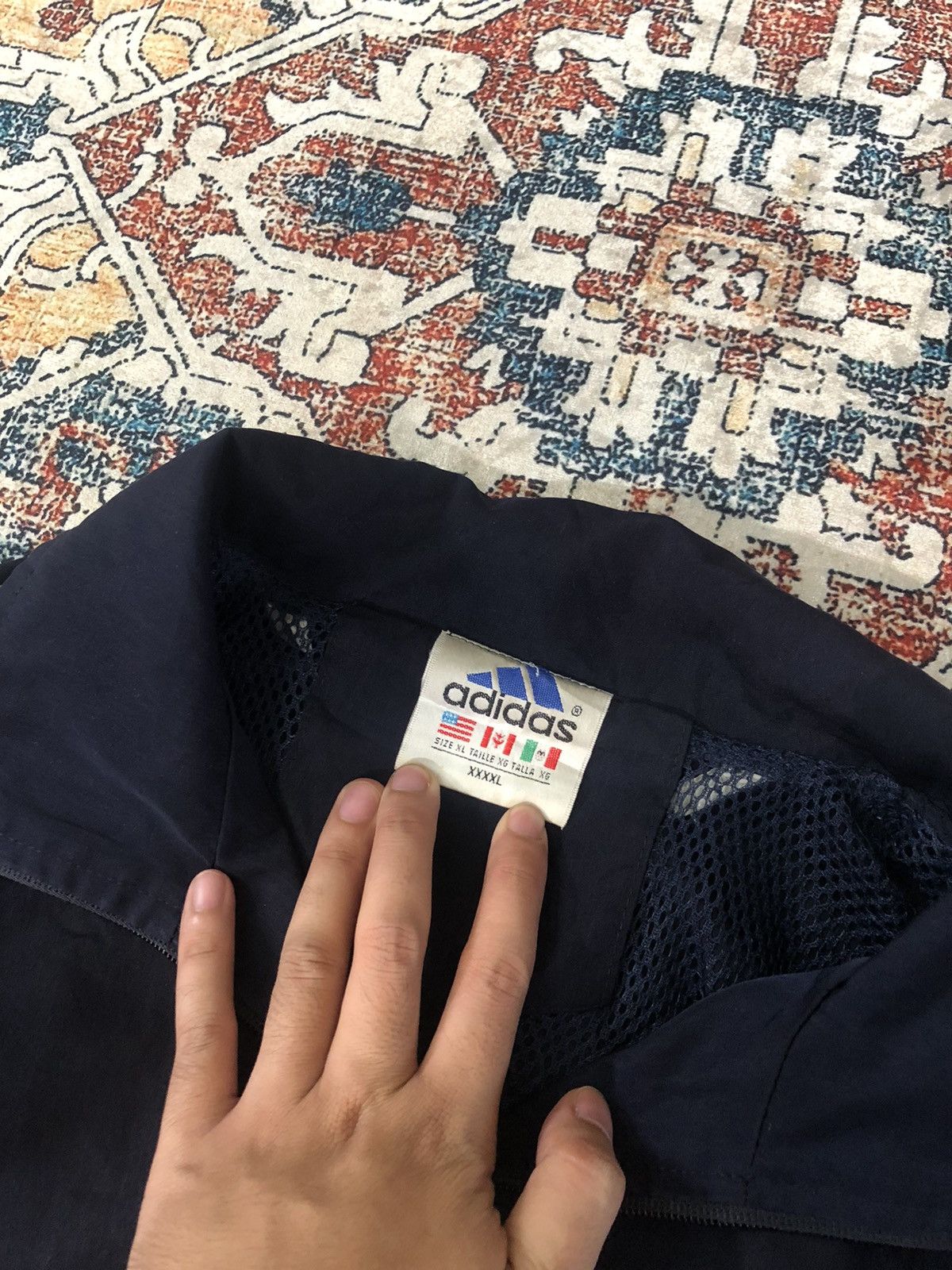 Adidas × Vintage Adidas Windbreaker Big Logo Three Tone Size US XXL / EU 58 / 5 - 7 Thumbnail