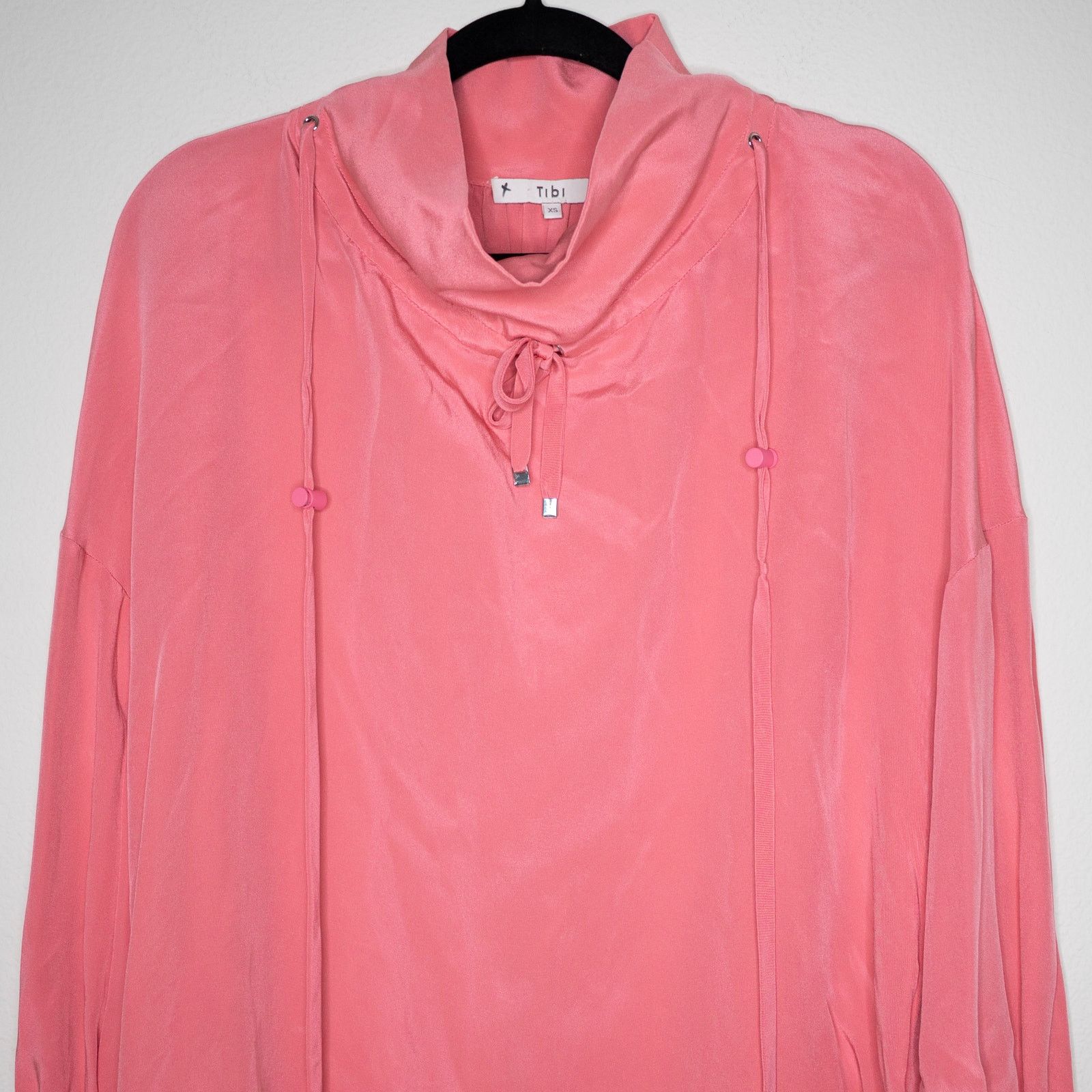 Tibi Tibi Drawstring Blouse Salmon Pink Size XS / US 0-2 / IT 36-38 - 6 Thumbnail