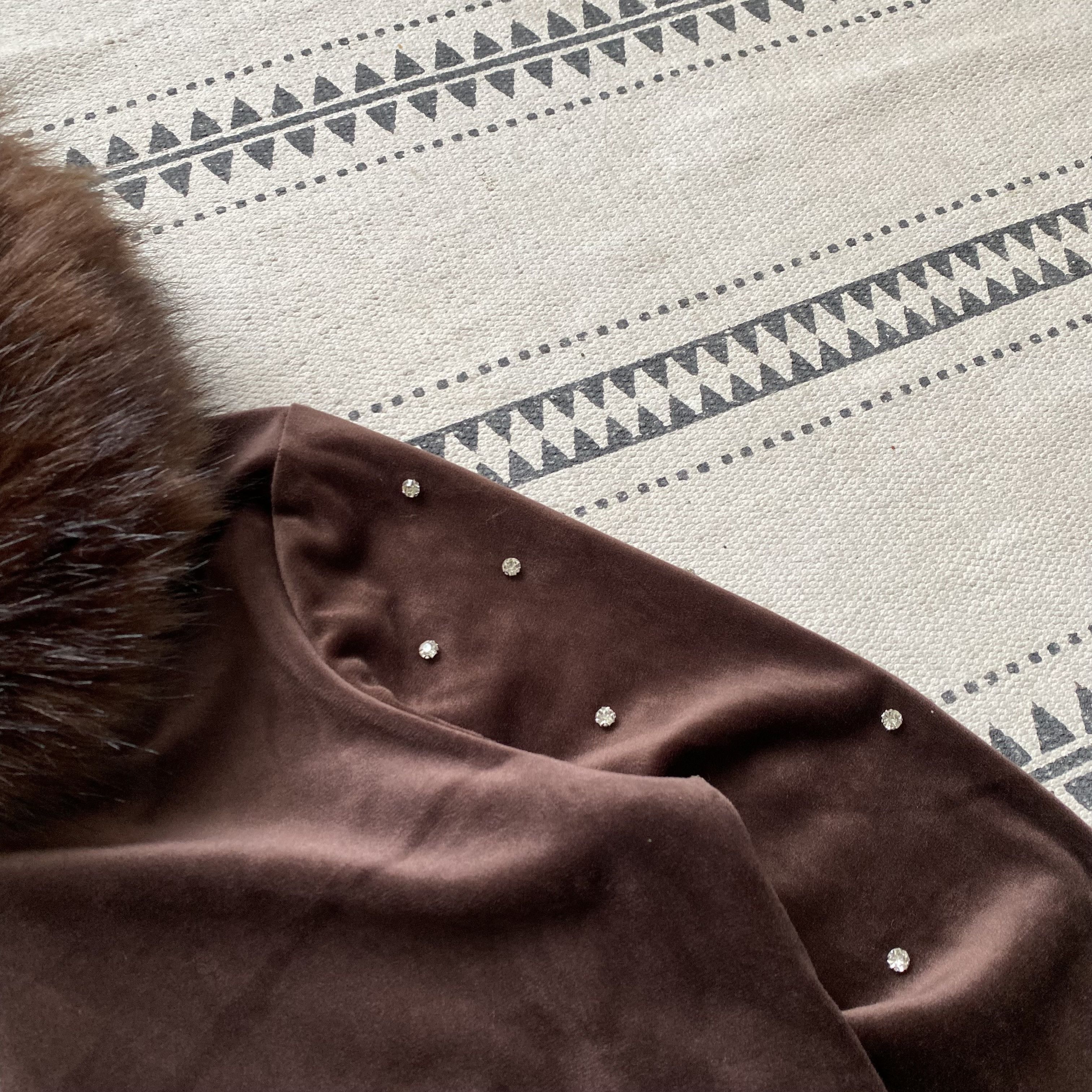 If Six Was Nine AVANT-GARDE Velour Faux fur hoodie with crystal Y2K japanese Size L / US 10 / IT 46 - 4 Thumbnail