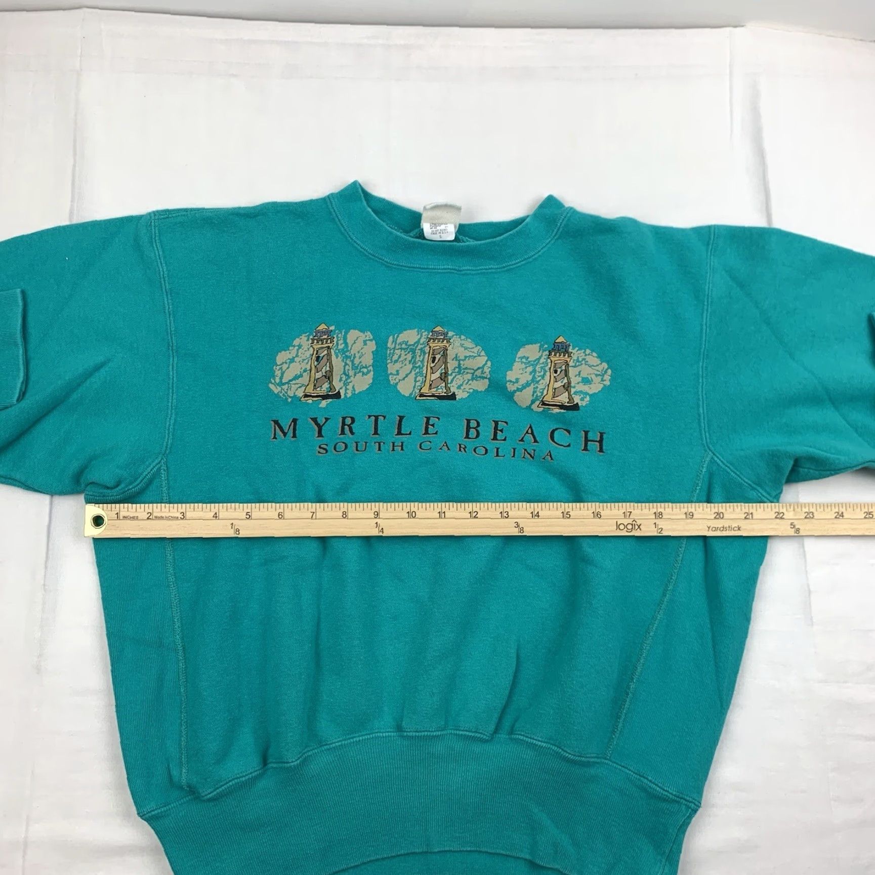 Vintage VINTAGE Myrtle Beach Sweatshirt Womens Small Blue Pullover Lighthouse Beach 90s Size S / US 4 / IT 40 - 7 Thumbnail