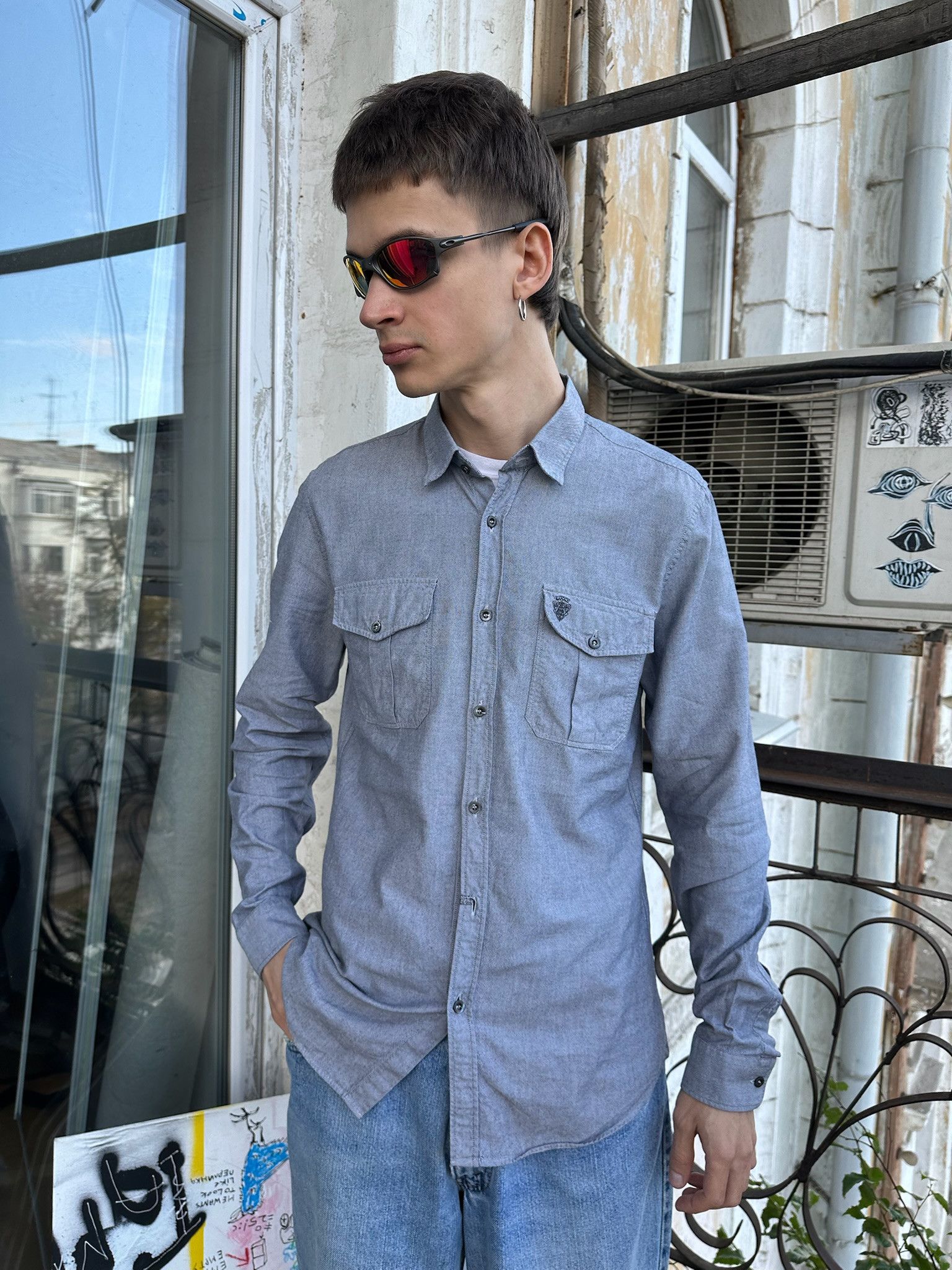 Gucci Silver Gucci shirt irredescent Size US M / EU 48-50 / 2 - 4 Thumbnail