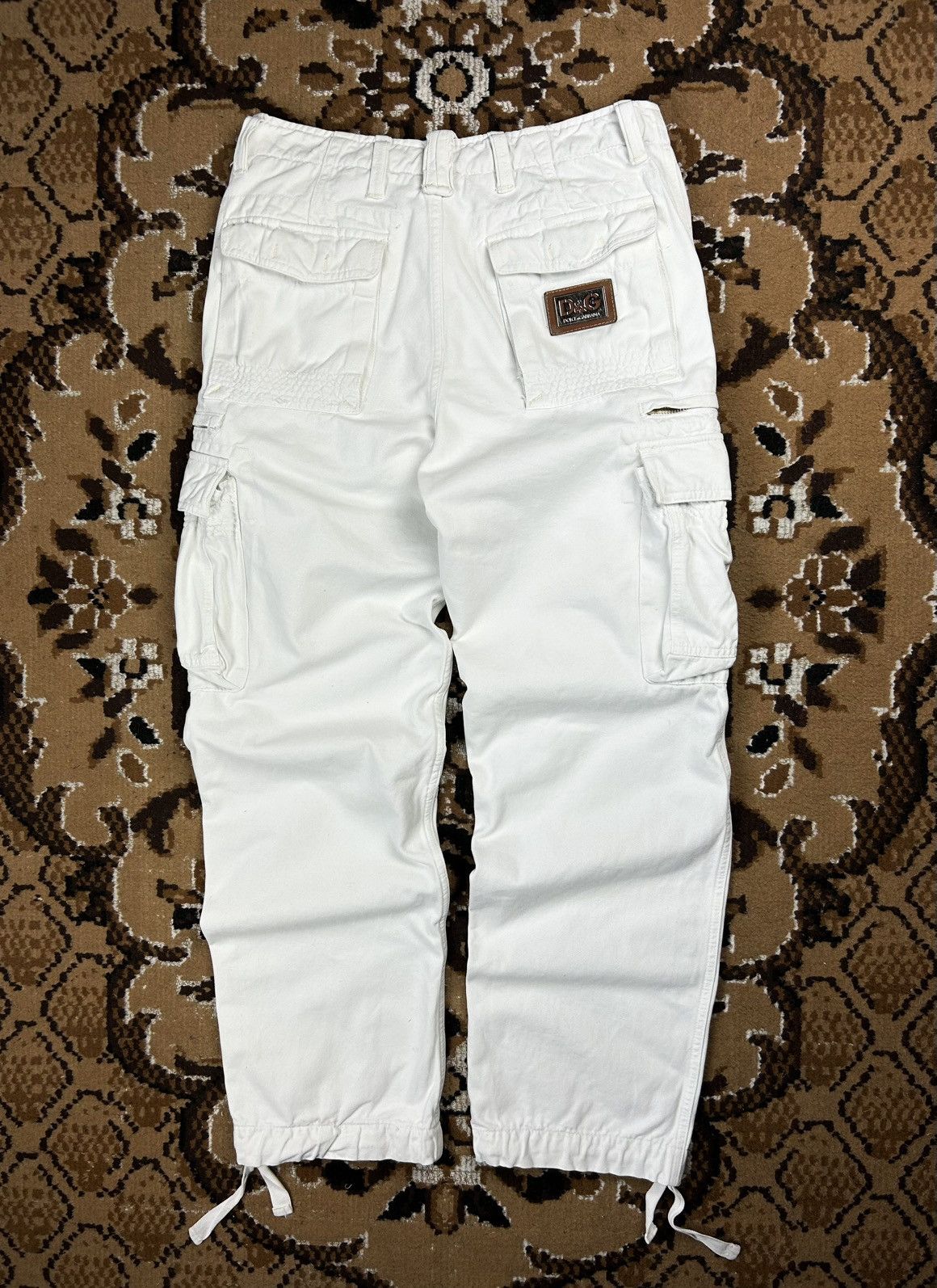 Dolce & Gabbana Dolce & Gabbana Archive White Cargo Pants Metal Logo Vintage Size US 32 / EU 48 - 1 Thumbnail