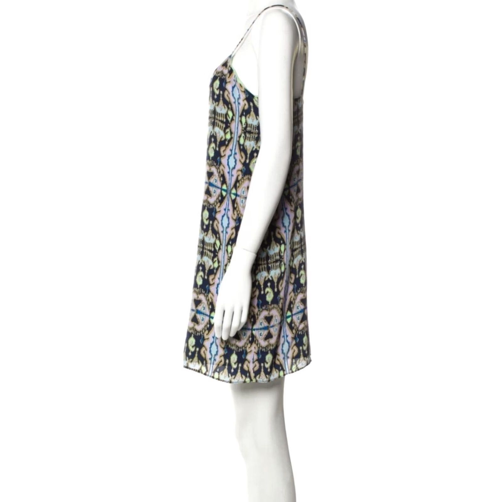 Tibi Tibi Slip Mini Dress 100% Silk Watercolor Blue Purple Green Women's Size 2 Dress Size XS / US 0-2 / IT 36-38 - 3 Thumbnail
