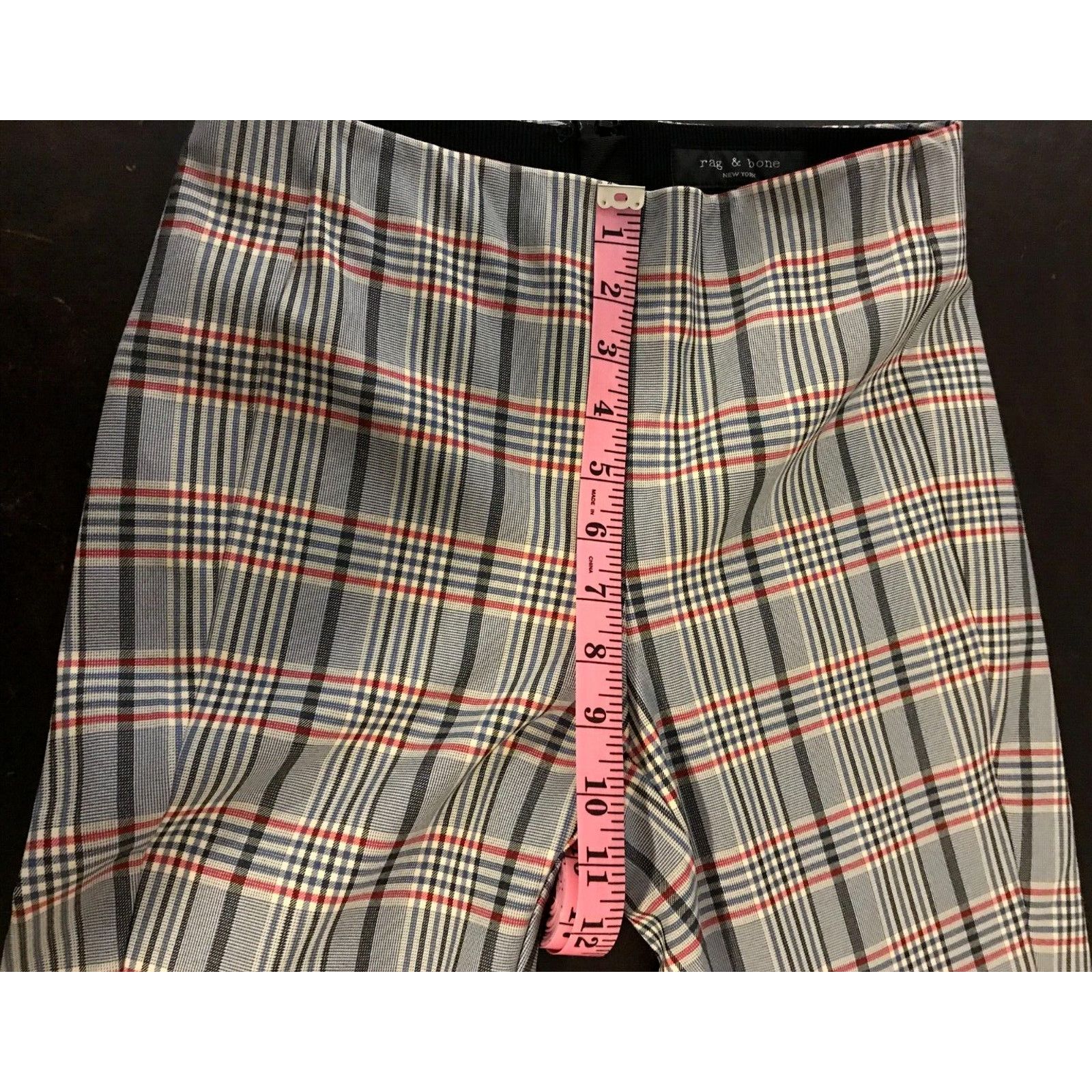 Rag & Bone RAG & BONE Simone Checked Skinny Blue Multi Pants - 2 - NWT Size 26" / US 2 / IT 38 - 10 Thumbnail