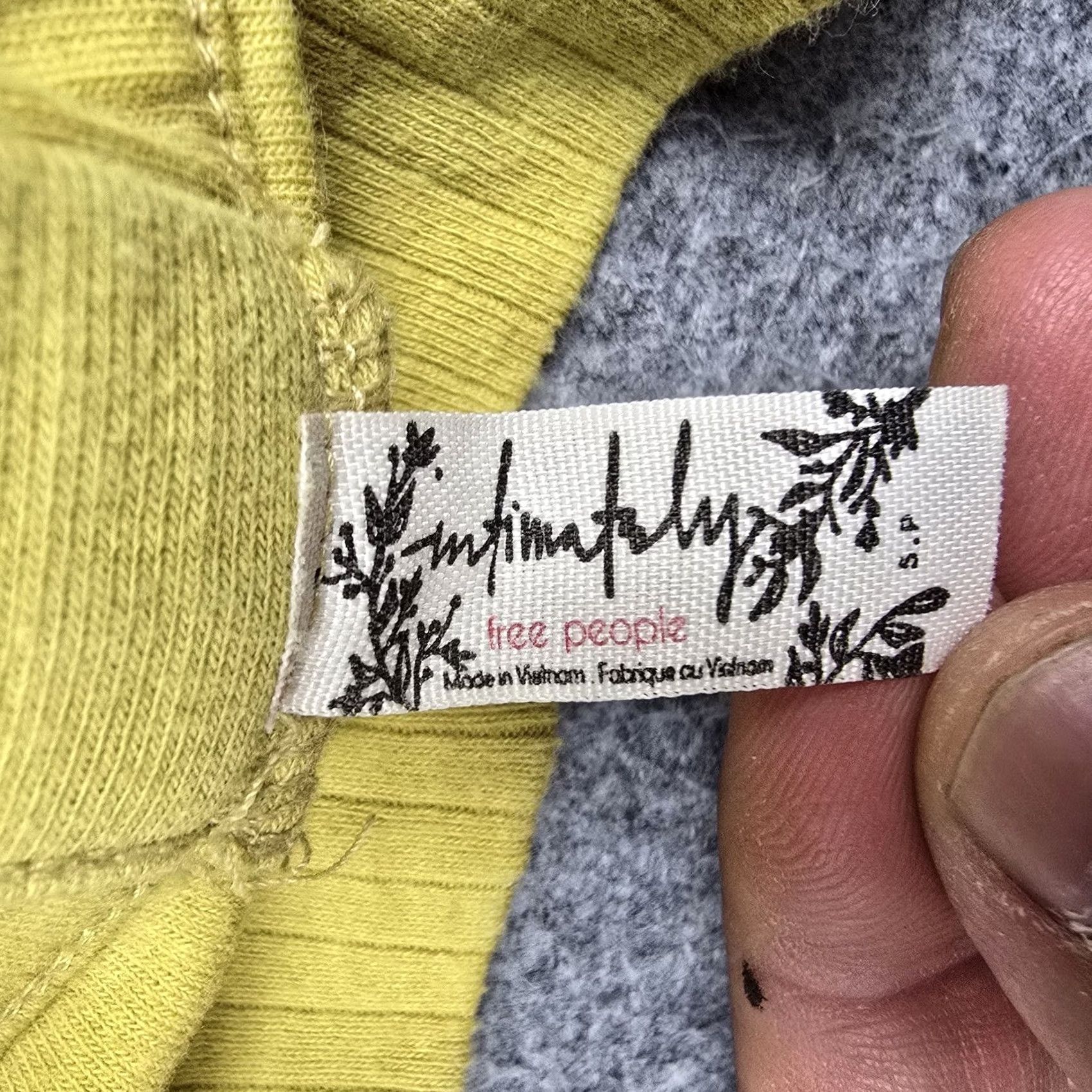 Free People Intimately Free People Bralette Womens Small Yellow Rib Knit Crossback Wireless Shirt Nifty Loot Womens Bralette Small Yellow Crossback Wireless Size ONE SIZE - 3 Thumbnail