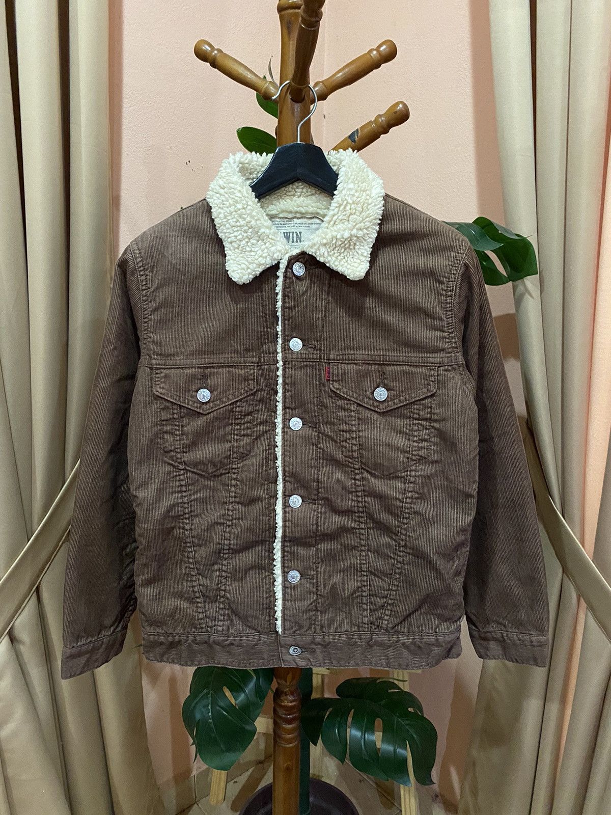 Edwin VINTAGE EDWIN SHERPA LINING CORDUROY TRUCKER JACKET Size L / US 10 / IT 46 - 2 Thumbnail
