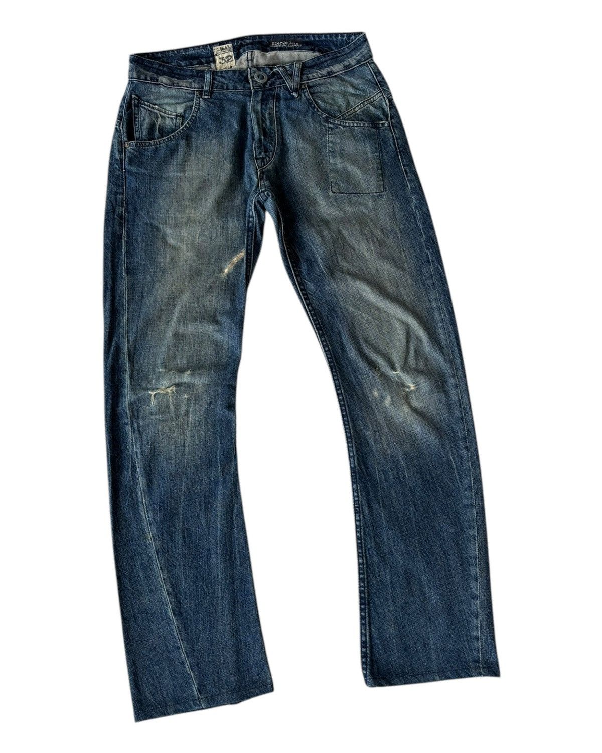 Marithe + Francois Girbaud RARE🔥DISTRESSED DENIM VOLCOM SLERGO JEANS MFG PPFM STYLE Size US 33 - 3 Thumbnail