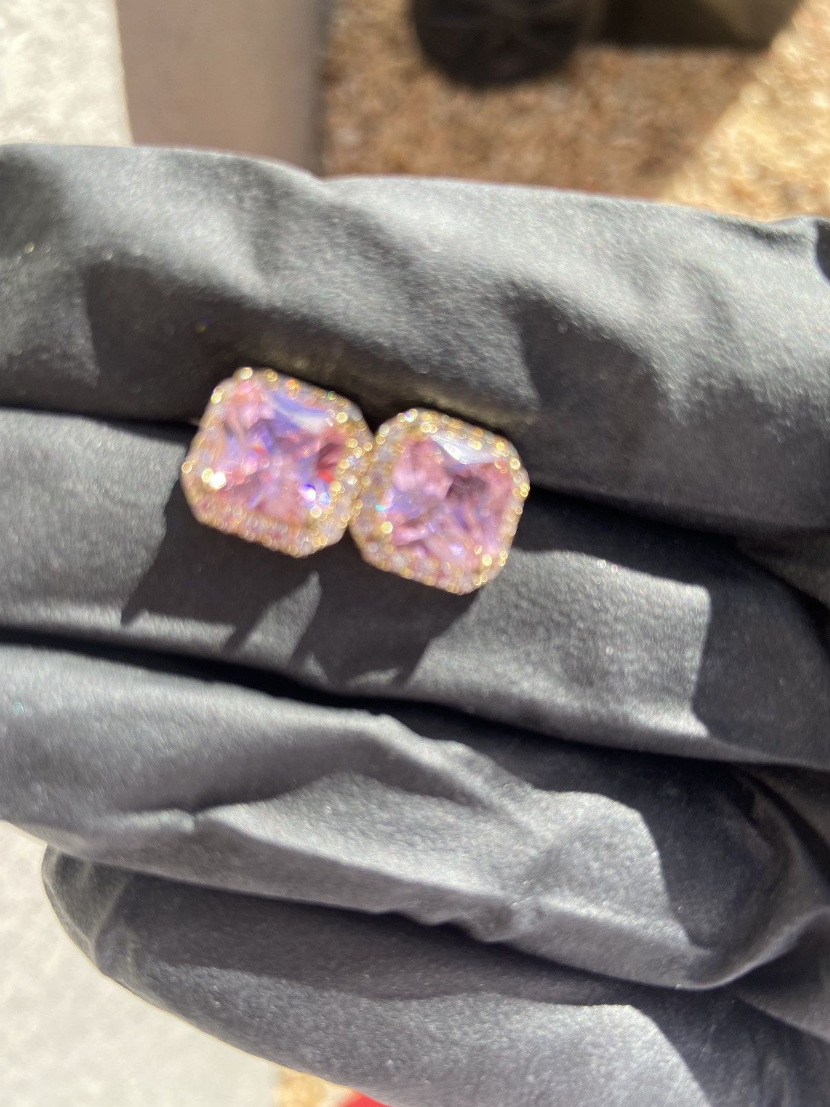 Jewelry “Pink Emerald” 14k Gold Earrings Size ONE SIZE - 6 Thumbnail