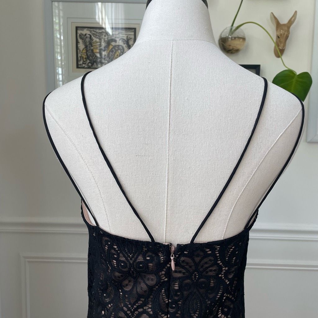 Topshop TopShop Black Strappy Lace Cocktail Homecoming Dress 8 Size M / US 6-8 / IT 42-44 - 5 Thumbnail