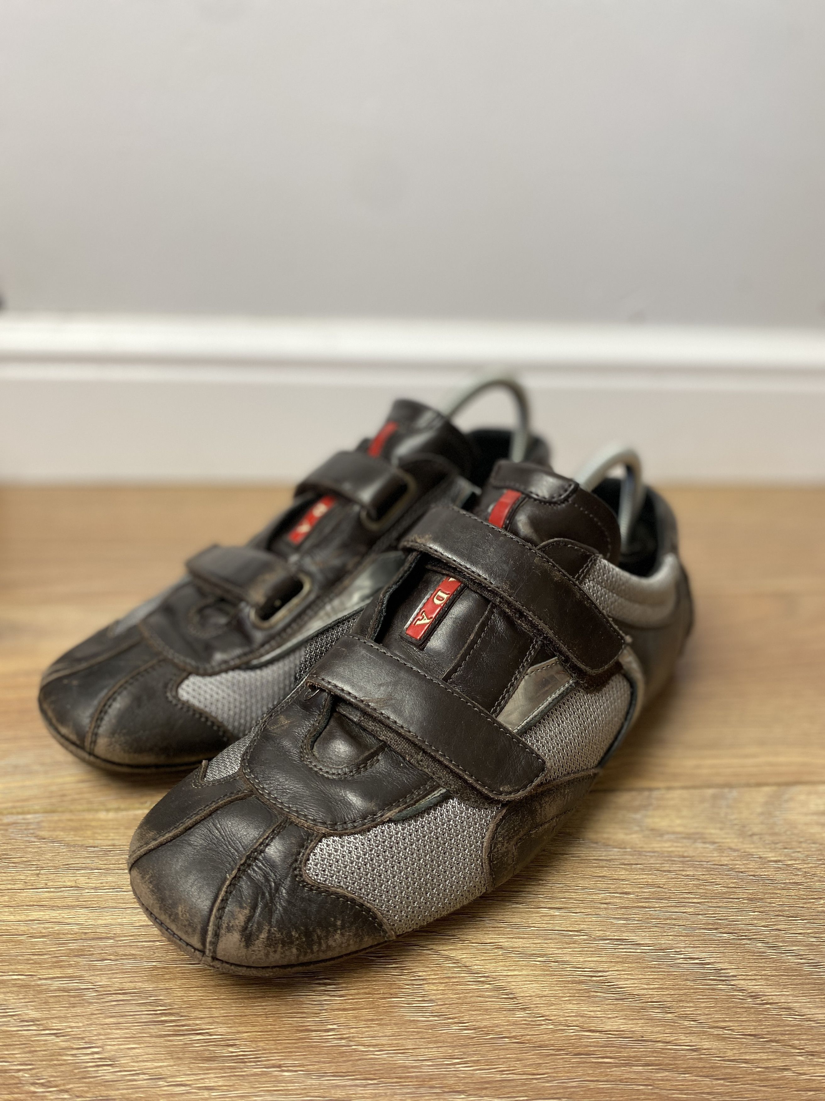 Luxury × Prada × Vintage Prada vintage sneakers velcro leather