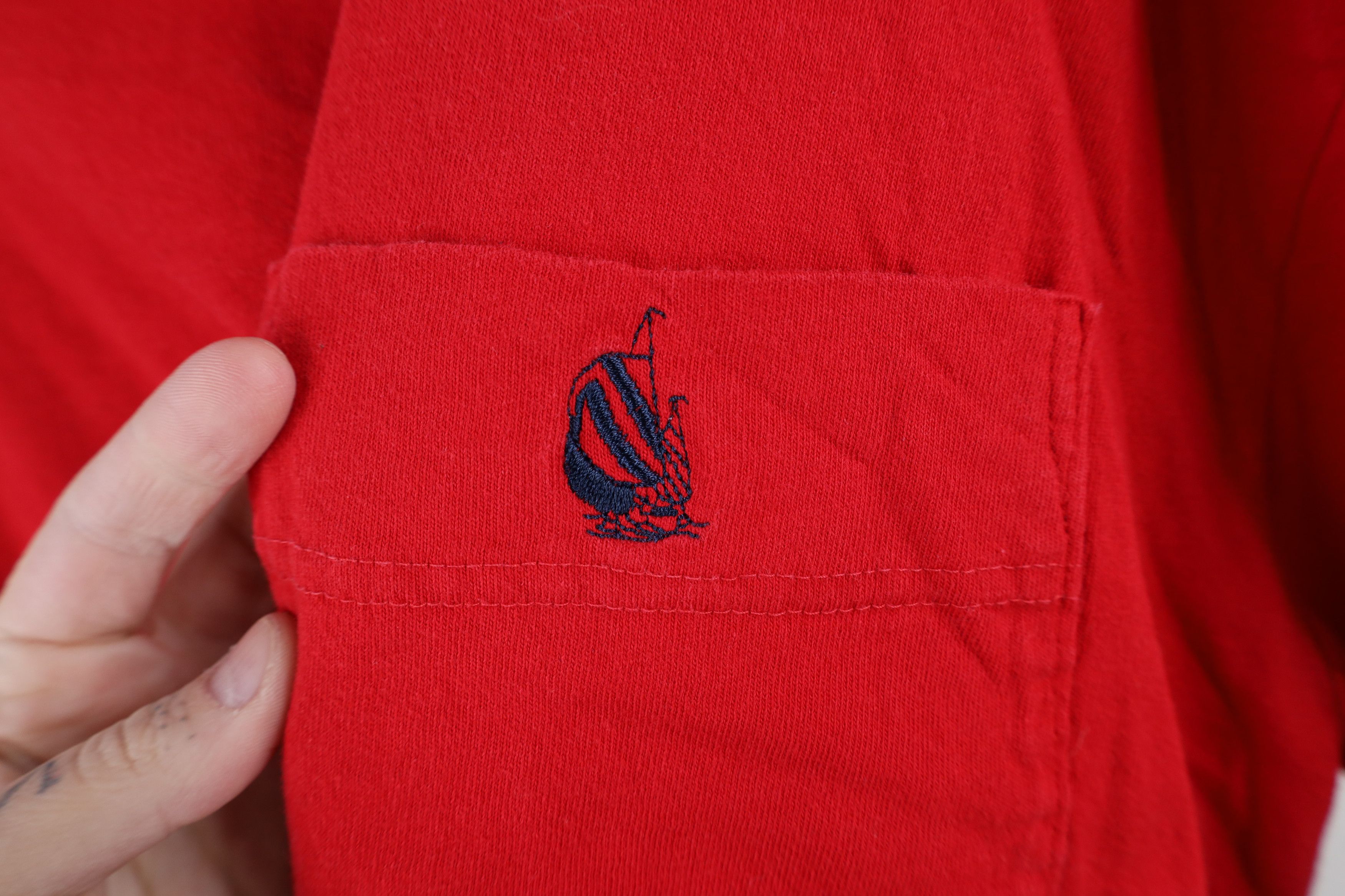 Nautica × Vintage Vintage 90s Nautica Baggy Fit Cotton T-Shirt Red USA Size US L / EU 52-54 / 3 - 4 Thumbnail