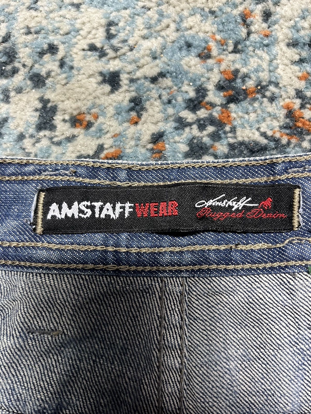 Japanese Brand × Vintage Vintage y2k Amstaff Wear print denim pitbull AOP graphic Size US 34 / EU 50 - 24 Thumbnail